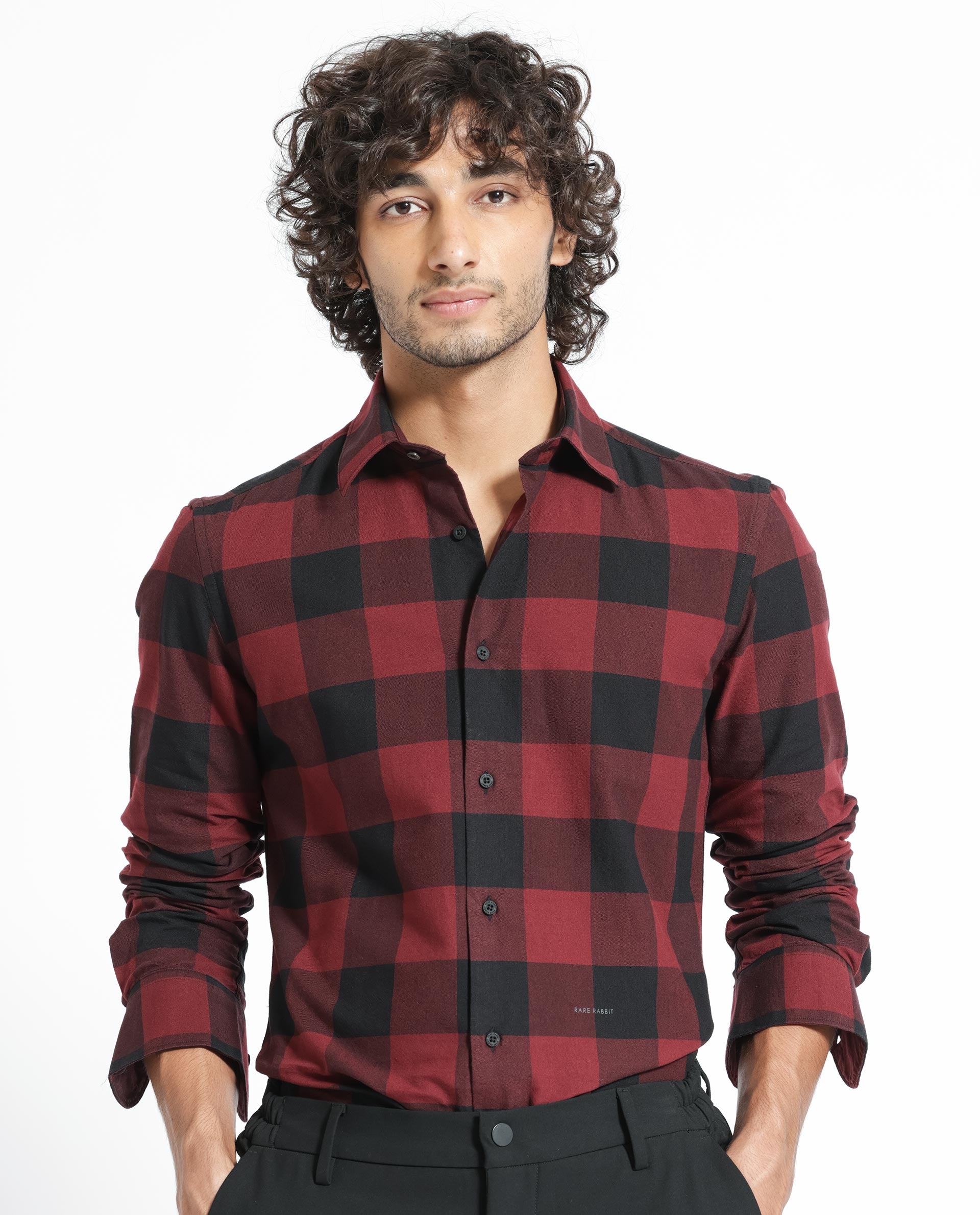 Rare Rabbit Men's Byre Multi Full Sleeves Checks Shirt