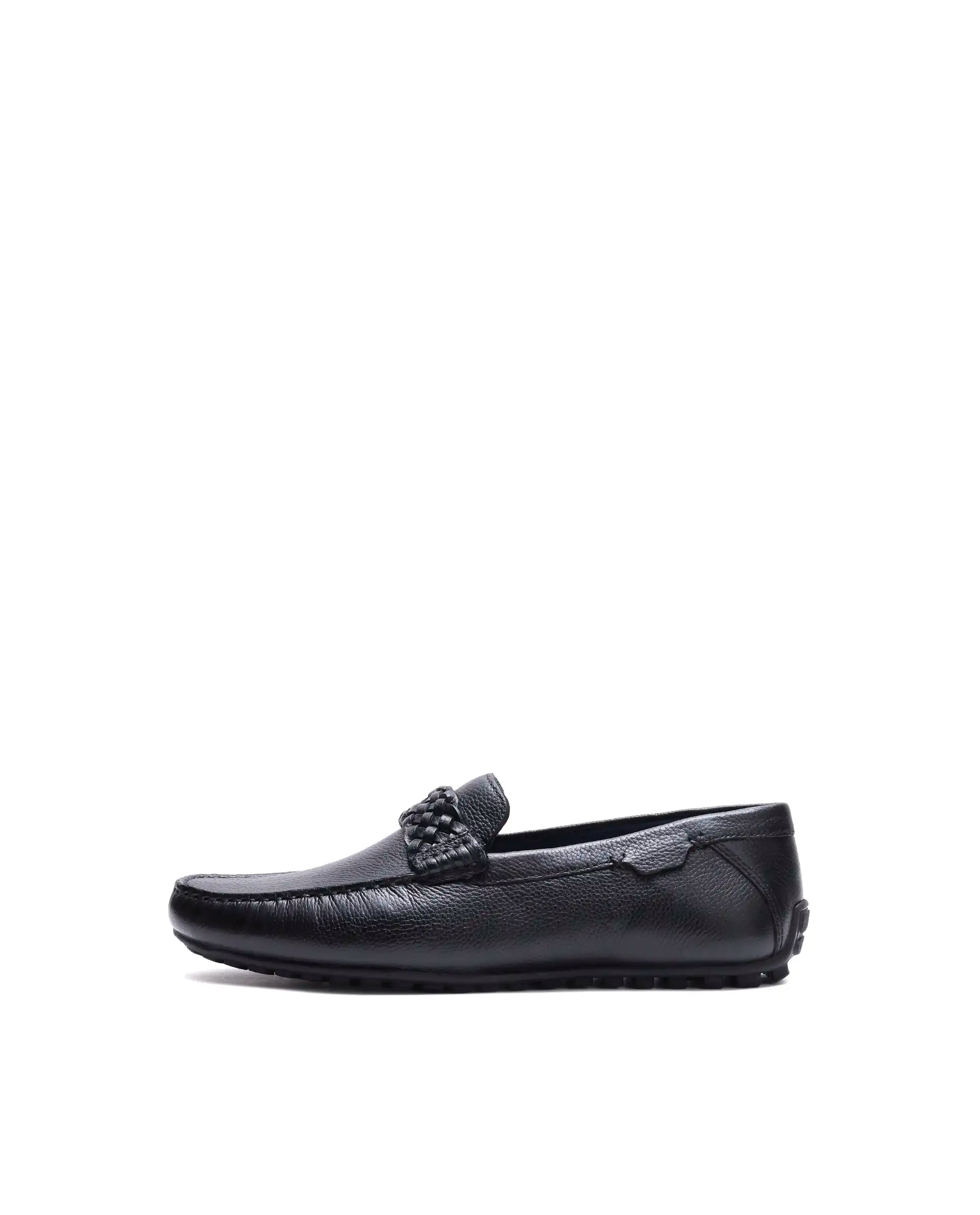 Rare Rabbit Men's Cairo Black Leather Drivers