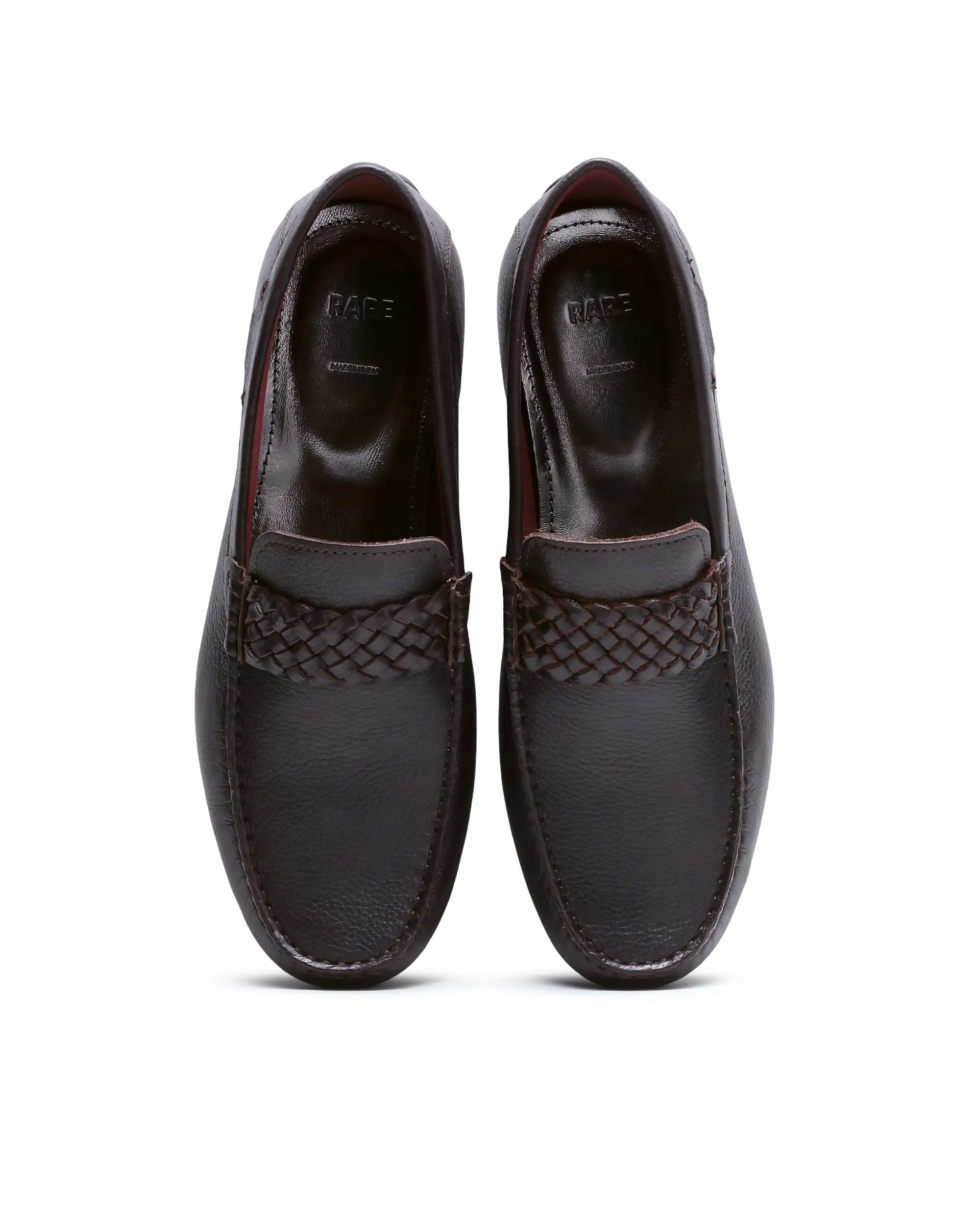 Rare Rabbit Men's Cairo Brown Leather Drivers