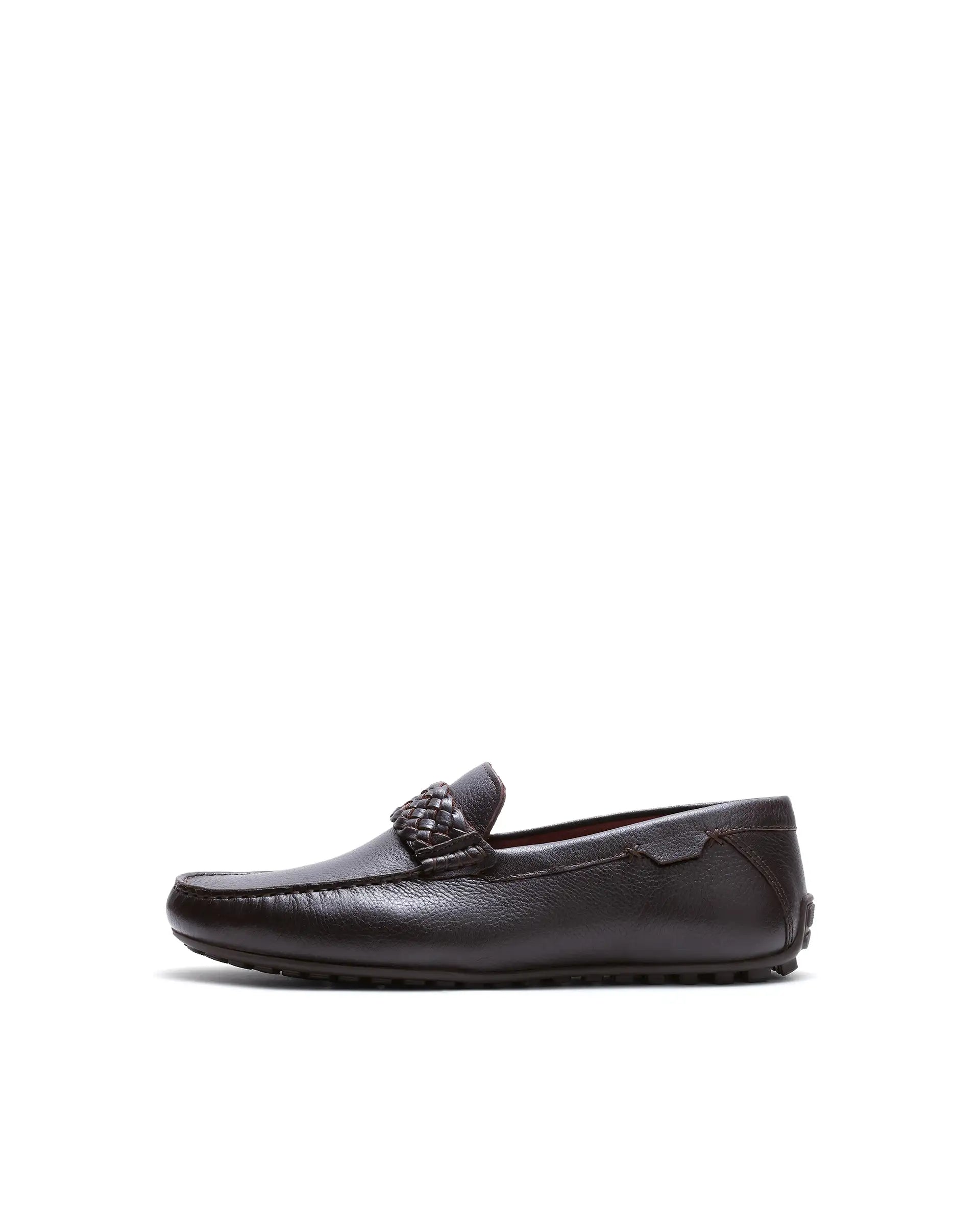 Rare Rabbit Men's Cairo Brown Leather Drivers