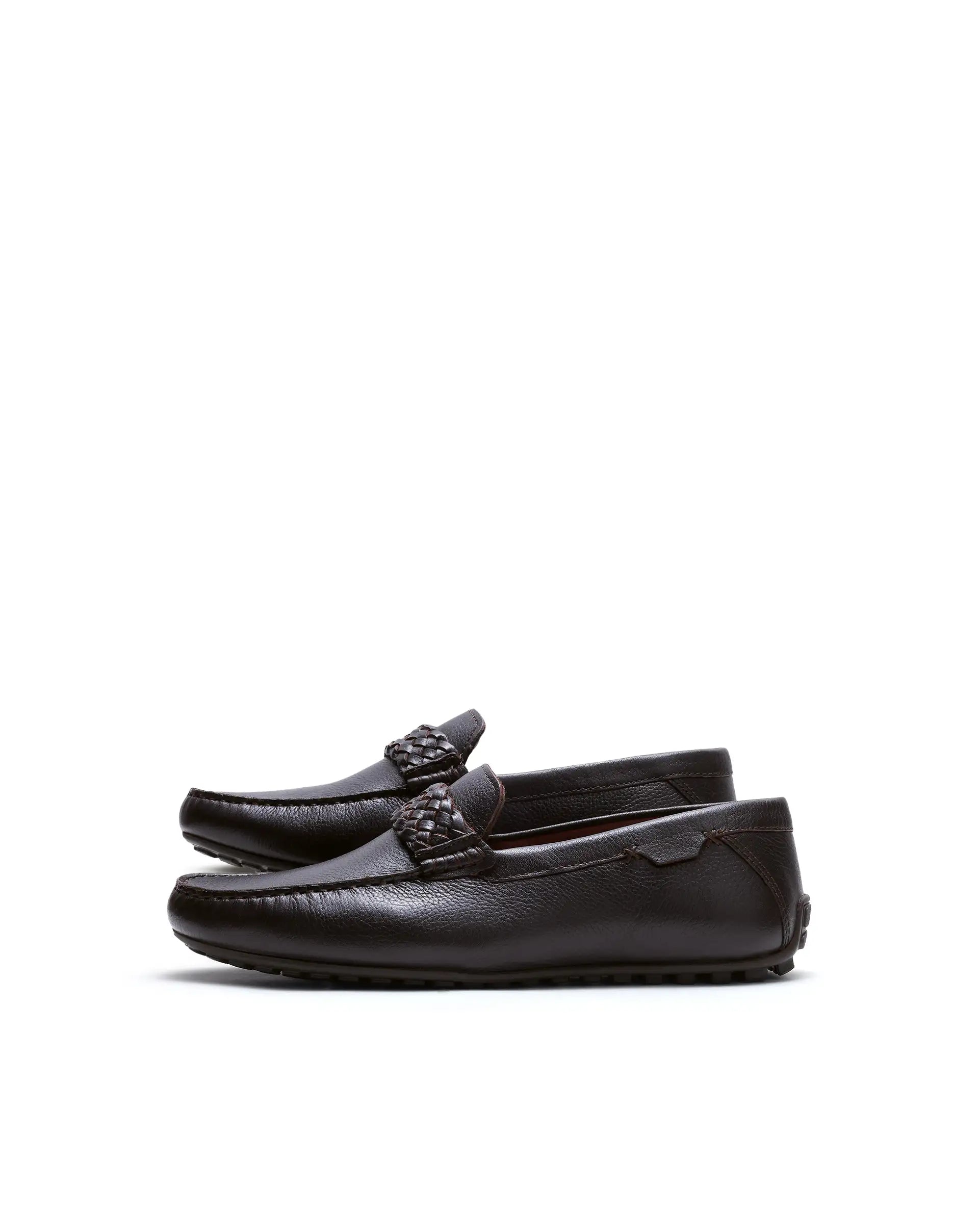 Rare Rabbit Men's Cairo Brown Leather Drivers