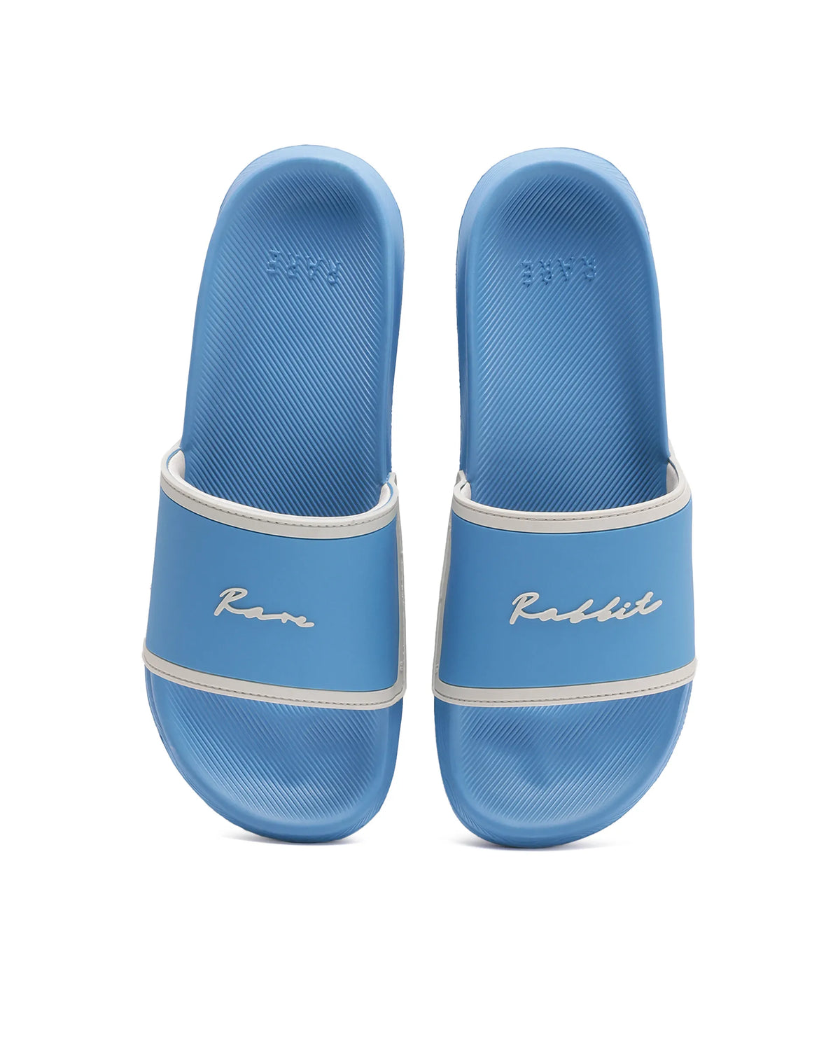 Rarez Mens Calmo Primary Blue/Cream Non-Leather Regular Typography Print Sandal