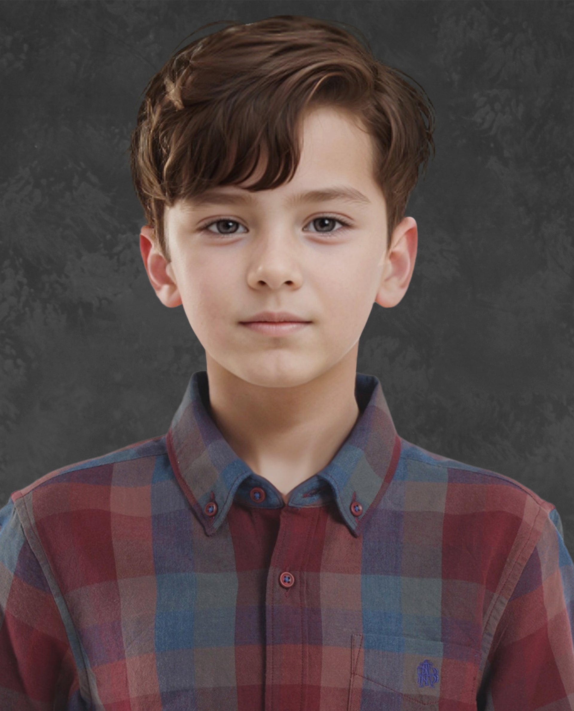 Rare Ones Kids Cal Red Cotton Full Sleeves Button Down Collar Regular Fit Checked Shirt