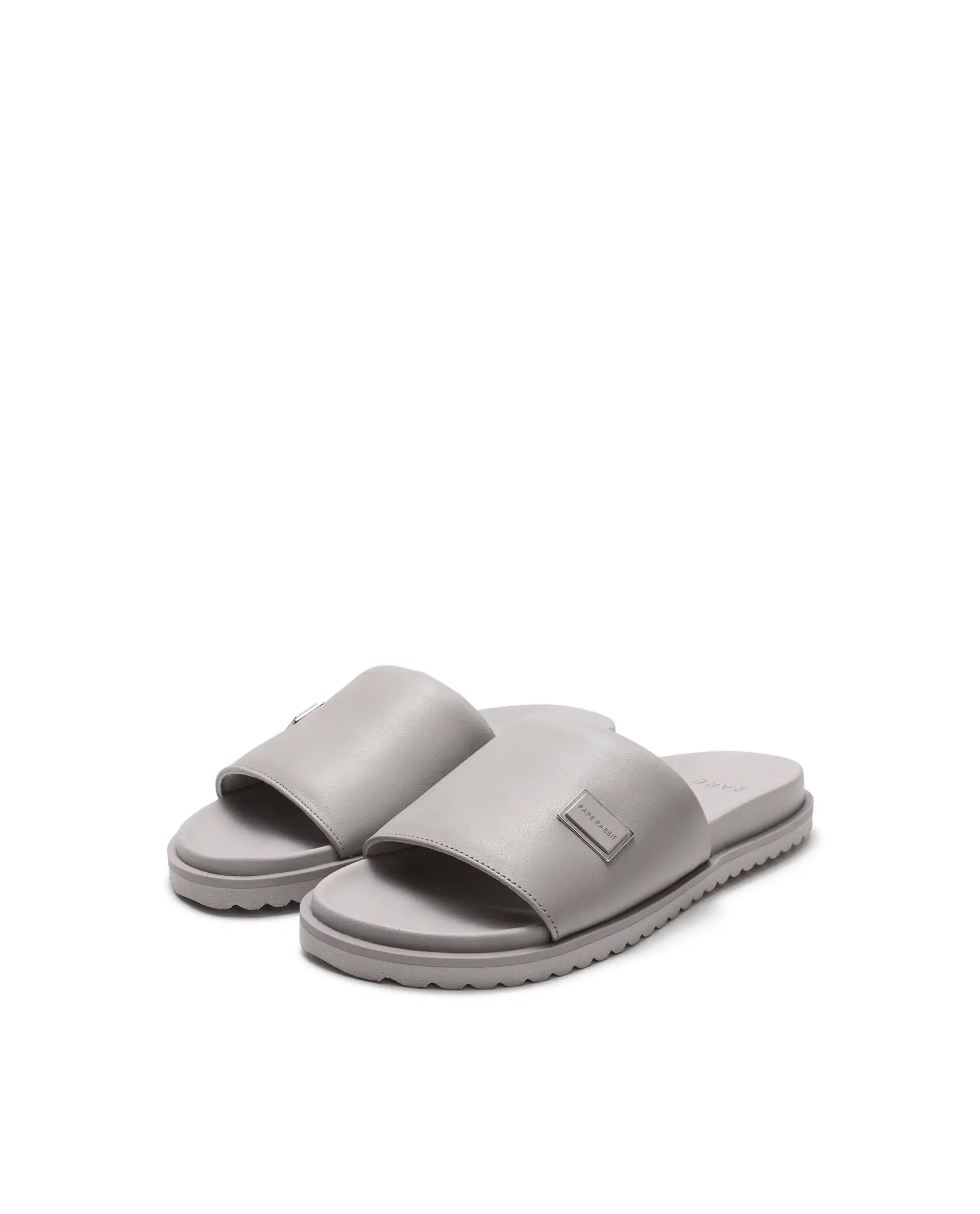 Rarez Men's Camden Light Grey Slip-On Closure Sandal