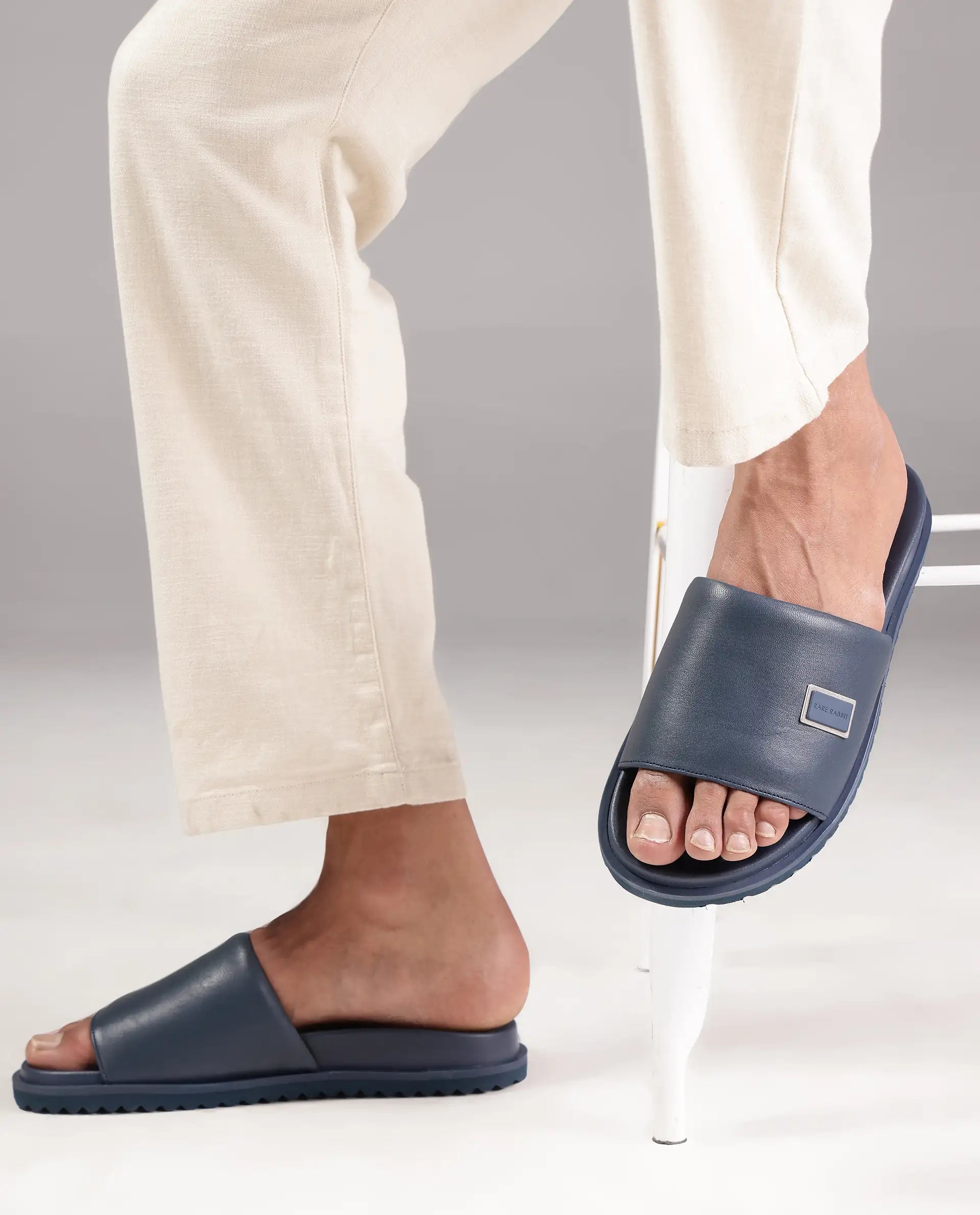 Rarez Men's Camden Primary Navy Slip-On Closure Sandal