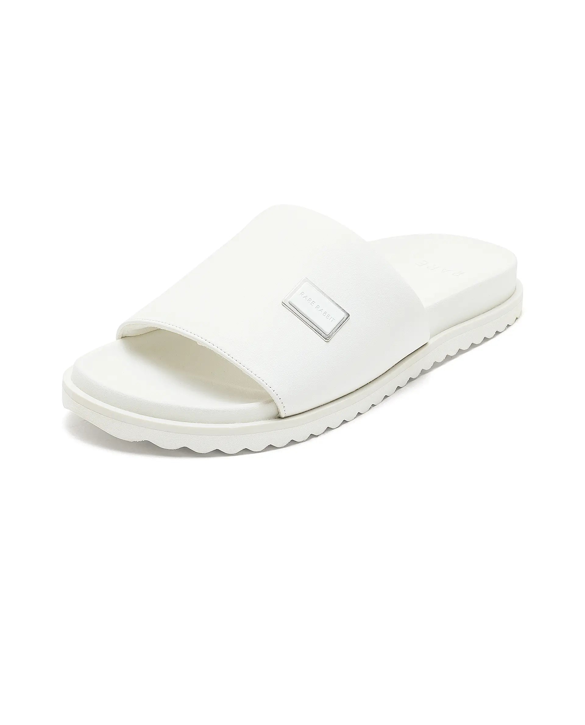 Rare Rabbit Men Camden White Slip-On Closure Sandal