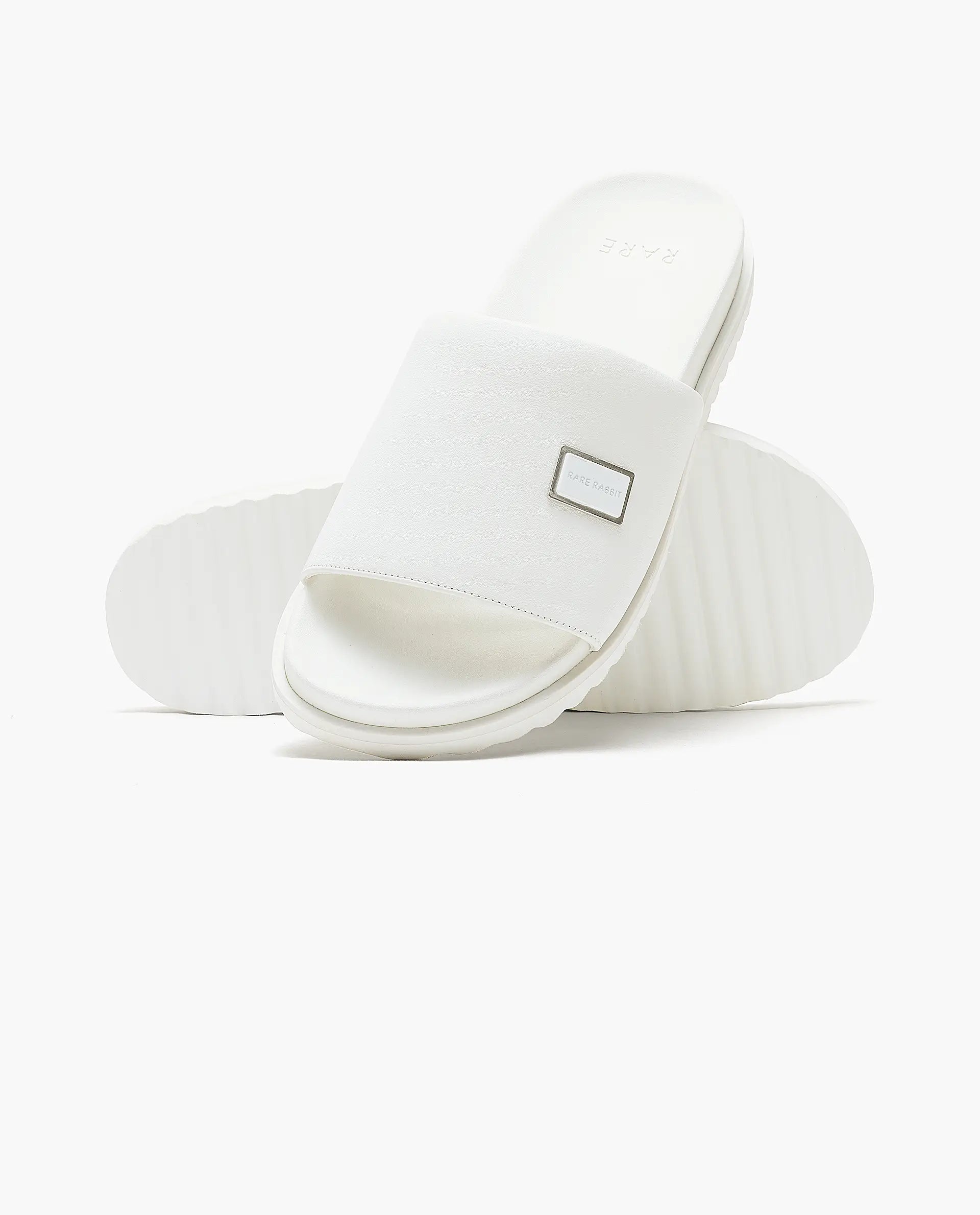 Rare Rabbit Men Camden White Slip-On Closure Sandal