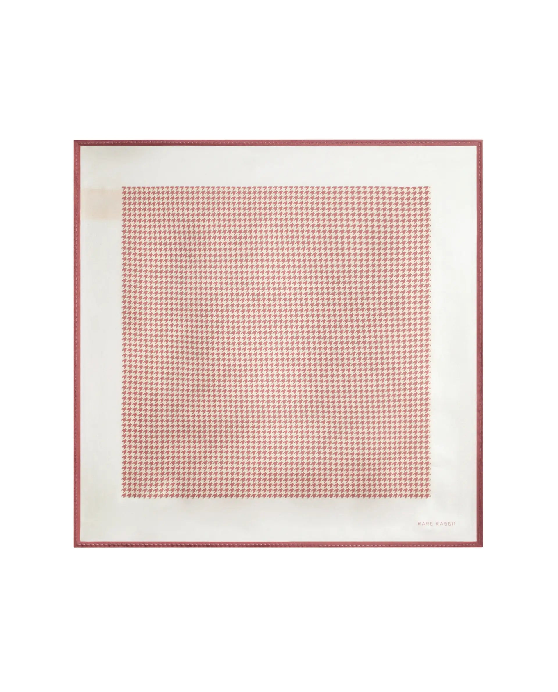 Rare Rabbit Men's Cann Light Orange Silk Fabric Houndstooth Print Pocket Square