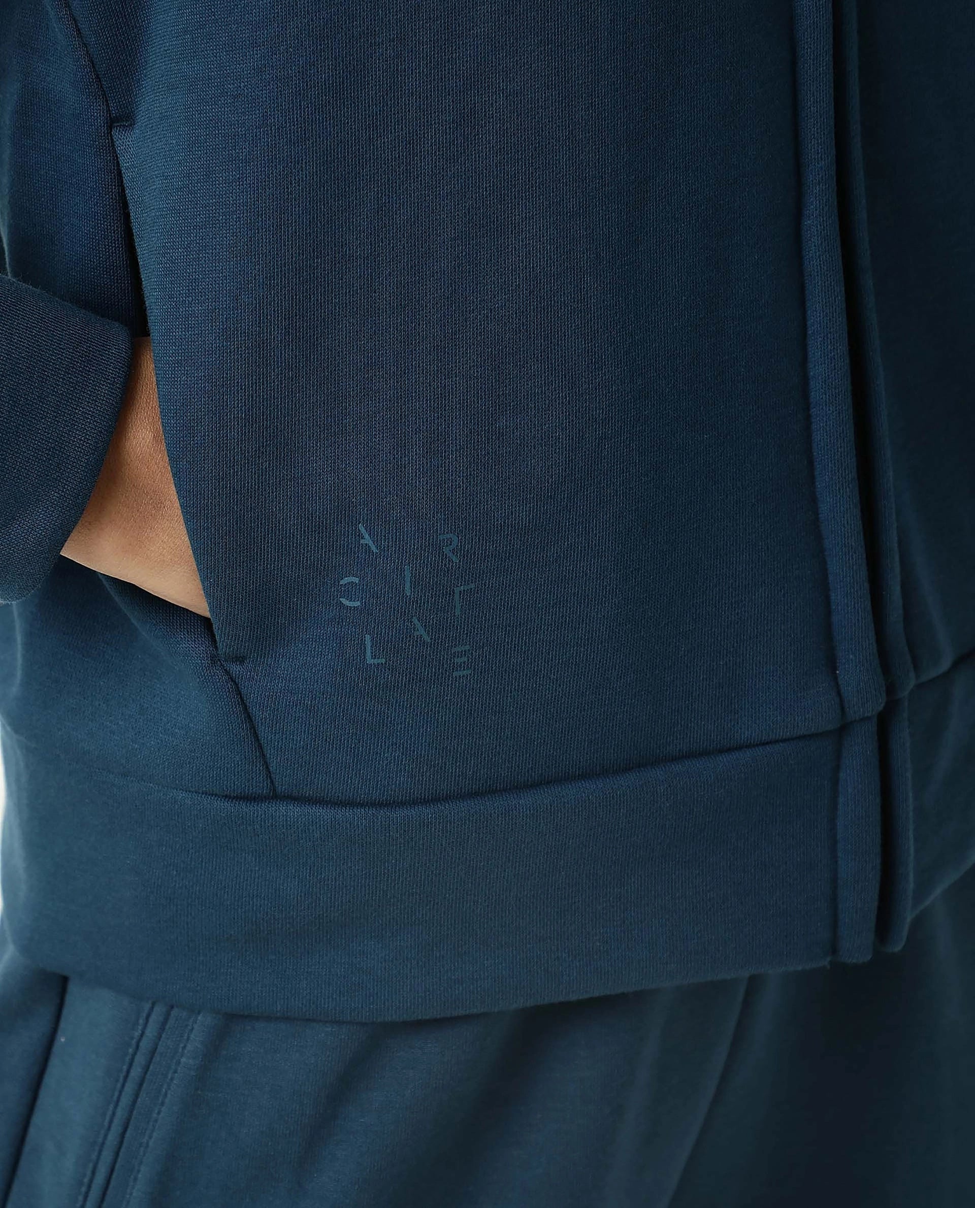 Rareism Women Capper Dusky Green Cotton Blend Fabric Full Sleeves Solid Hooded Jacket