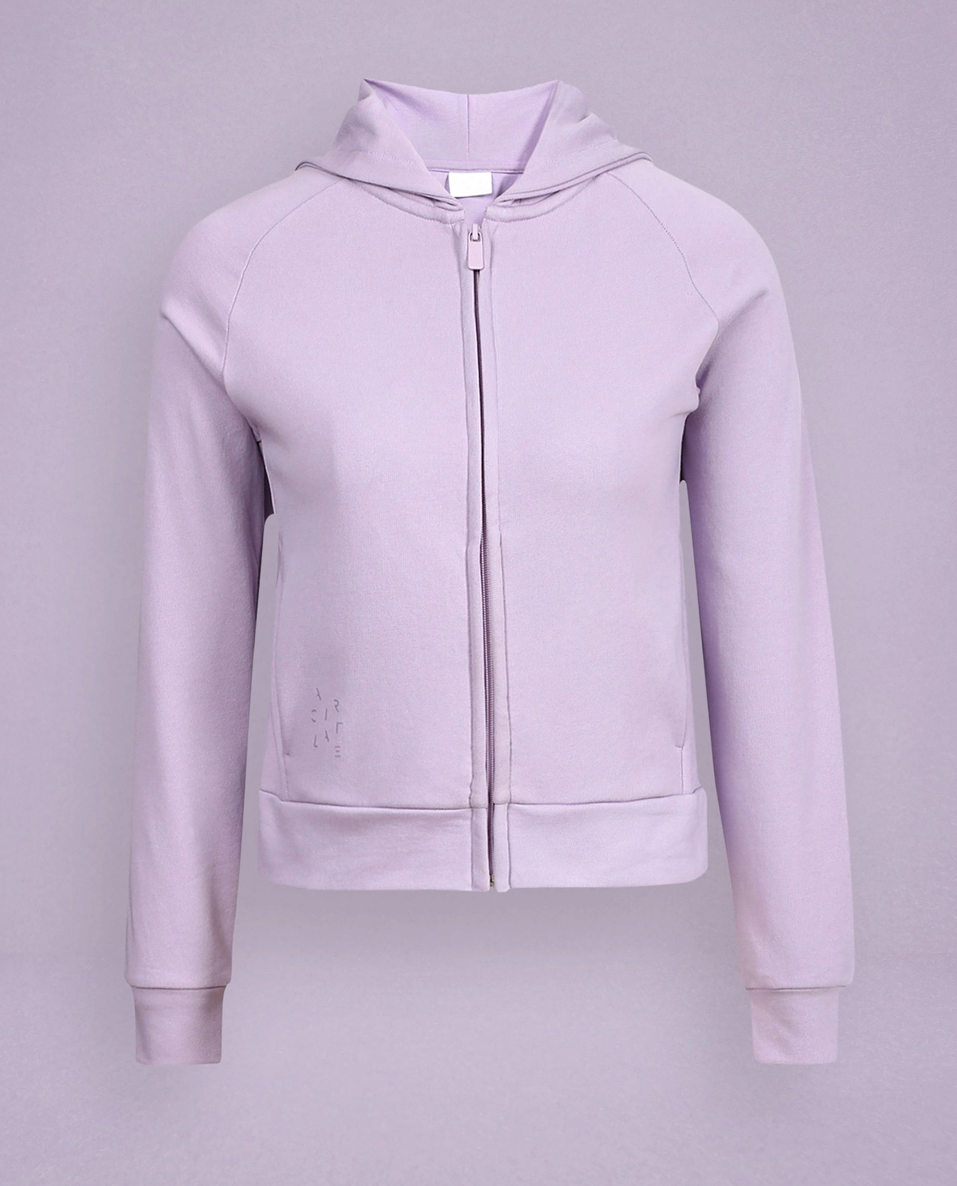 Rareism Women Capper Light Pink Cotton Blend Fabric Full Sleeves Solid Hooded Jacket