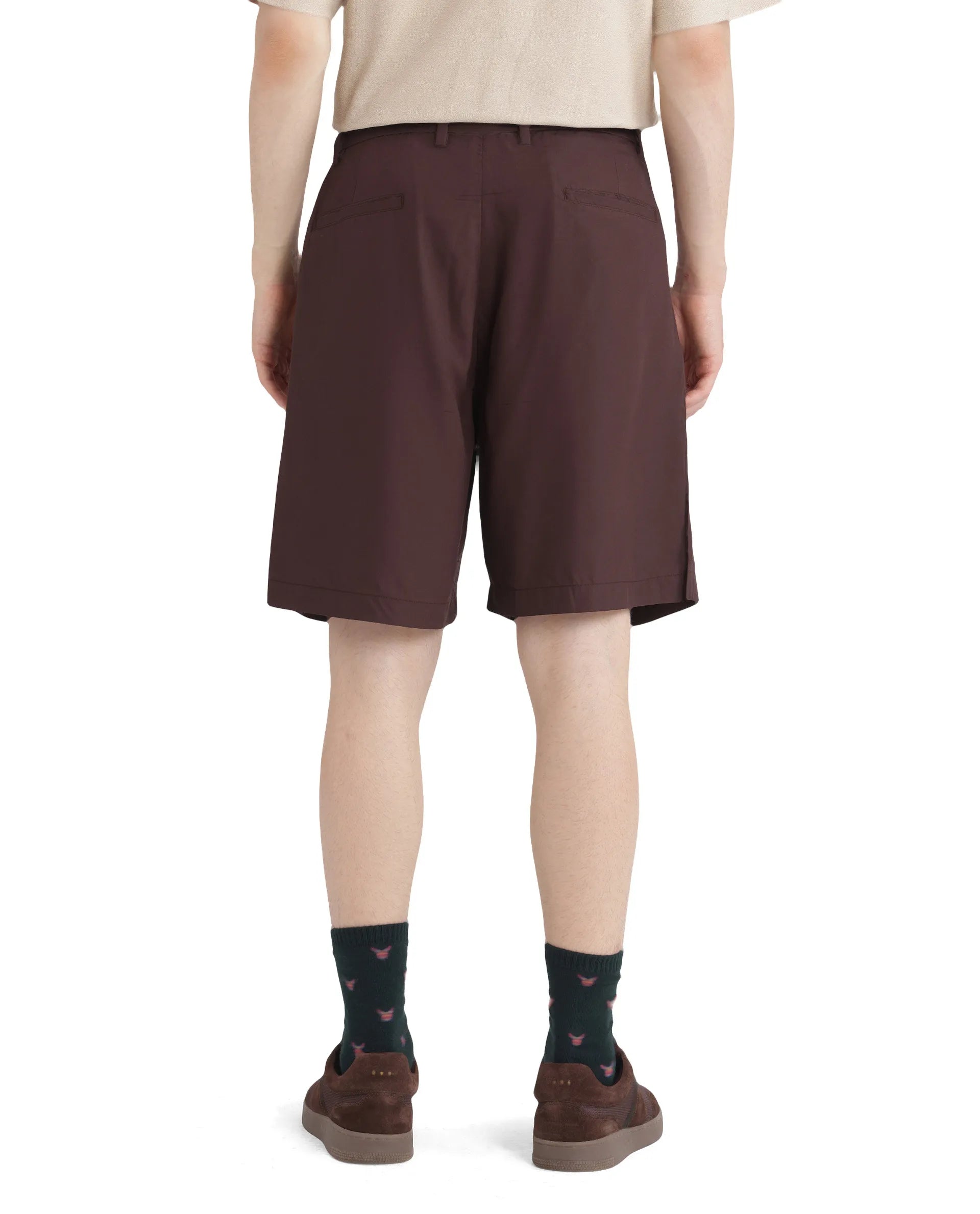 Rare Rabbit Men's Carn-B Brown Cotton Fabric Mid Rise Button Closure Oversized Fit Plain Shorts