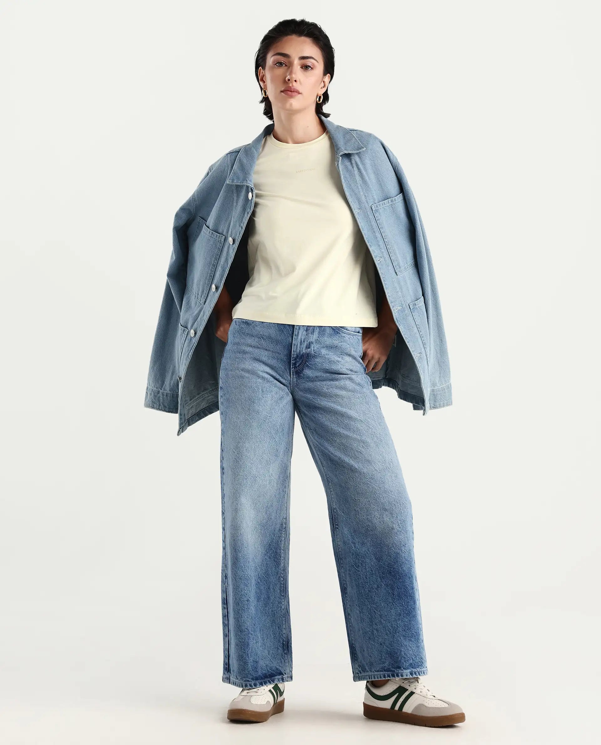 Rareism Women's Carob Off White Cotton Blend Crew Neck Typography Print Regular Fit T-Shirt