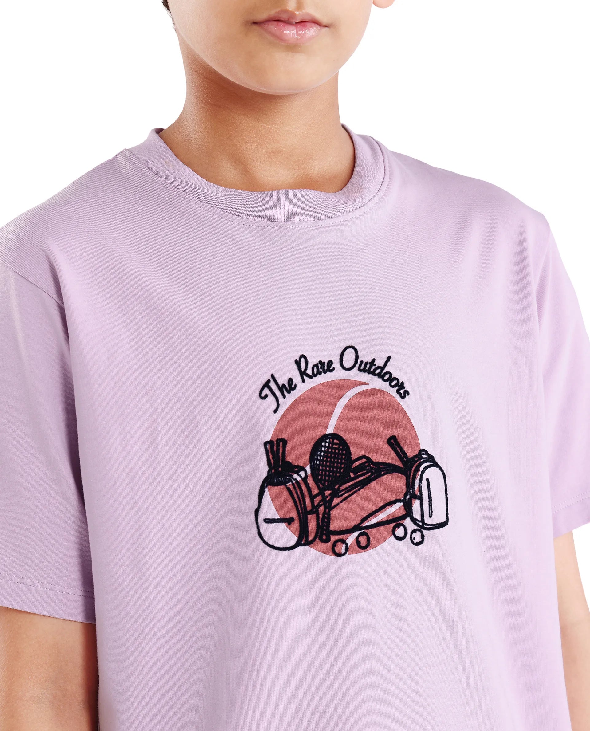 Rare Ones Kids Cassy Light Pink Cotton Blend Pull-On Closure Flock Regular Fit T-Shirt
