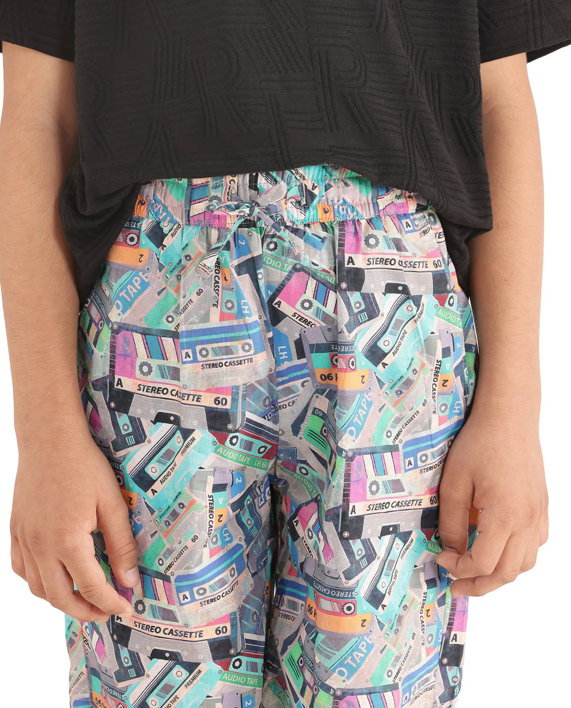 Rare Ones Kids Caster Light Brown Cotton Drawstring Closure Digital Print Shorts