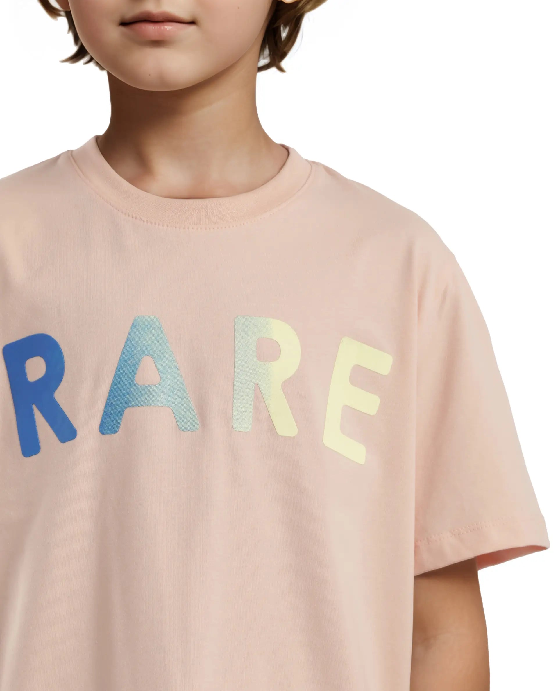 Rare Ones Kids Cati Pink Cotton Fabric Half Sleeves Crew Neck Graphic Print T-Shirt