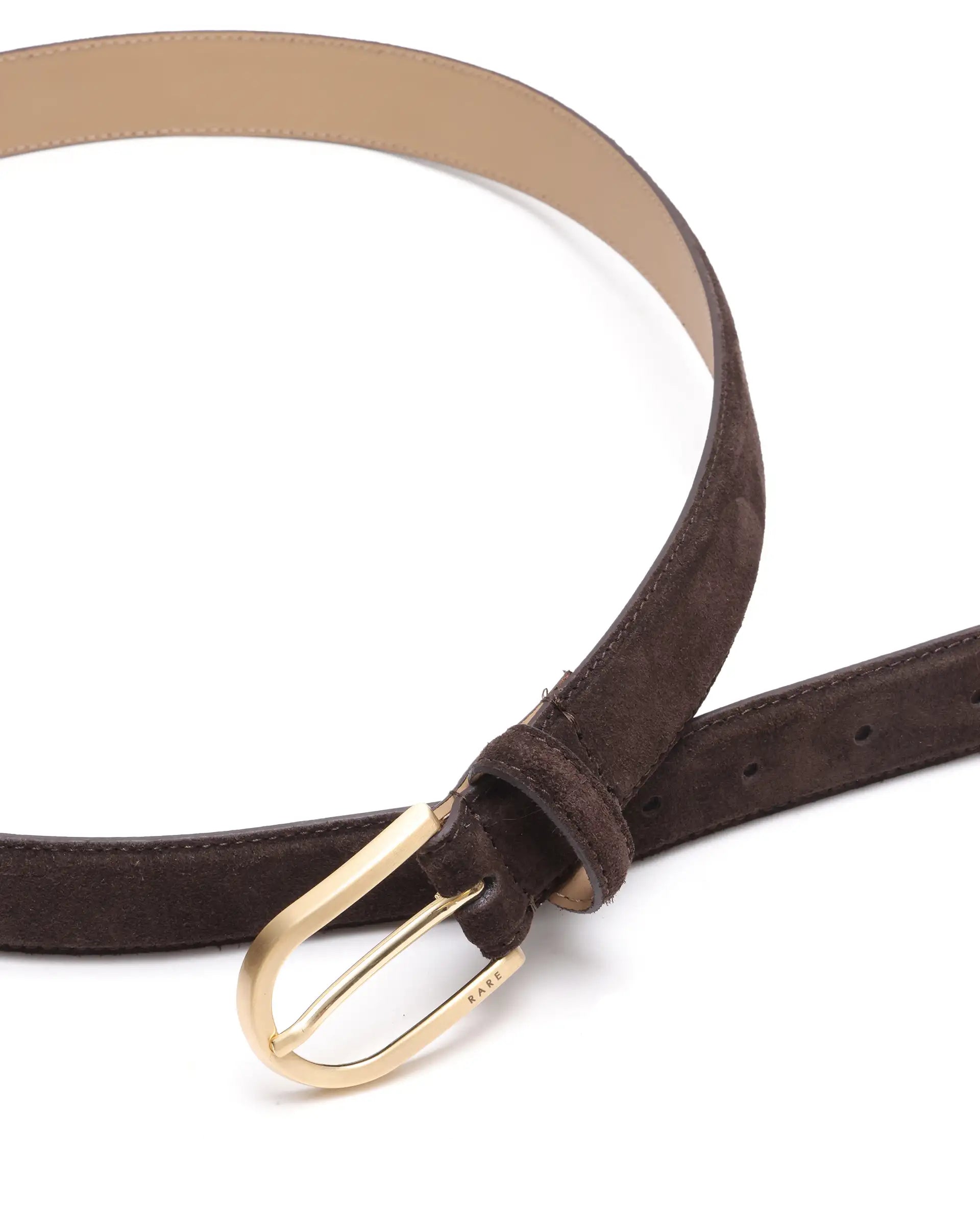 Rare Rabbit Men Cava Coffee Brown Leather Belt