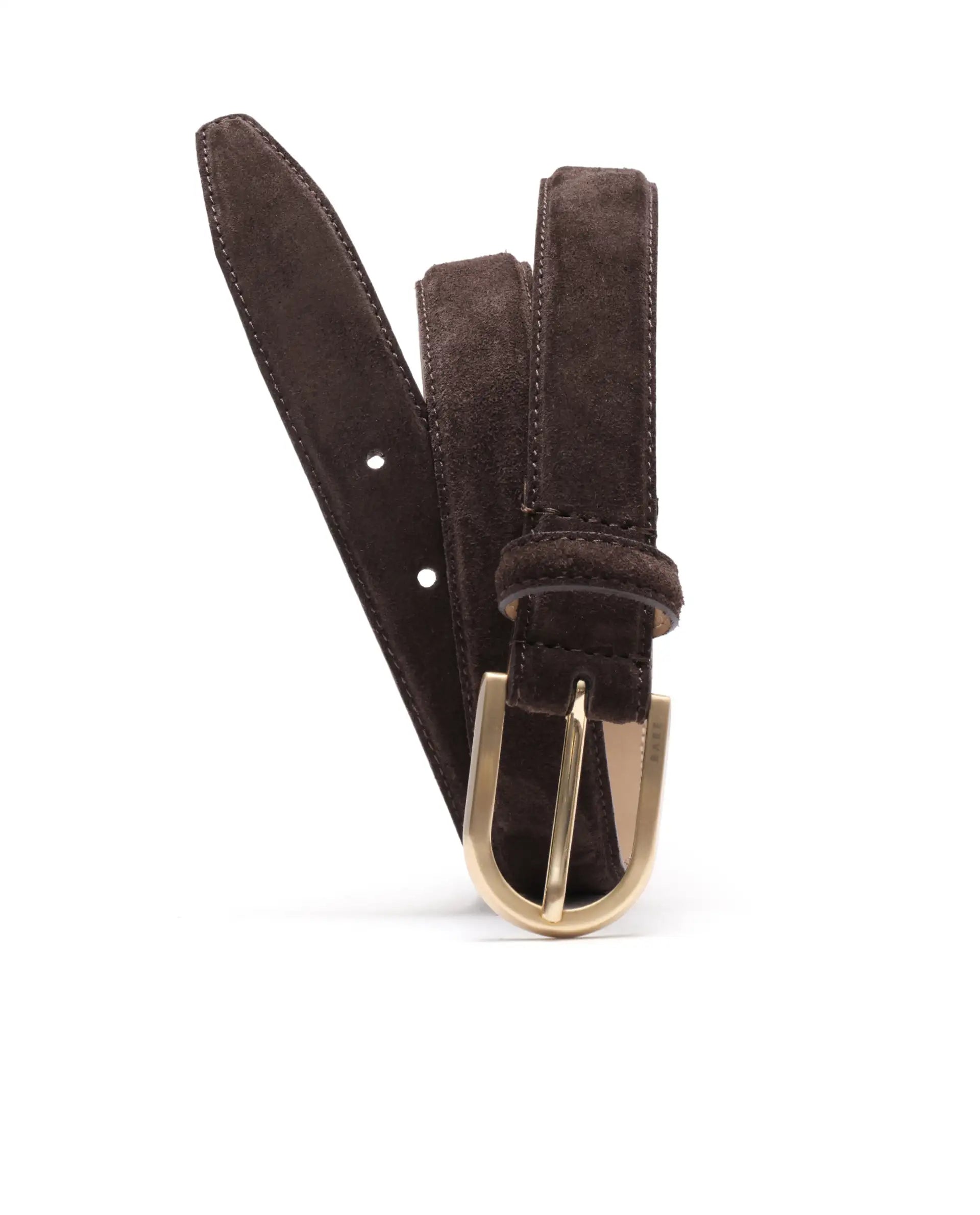 Rare Rabbit Men Cava Coffee Brown Leather Belt