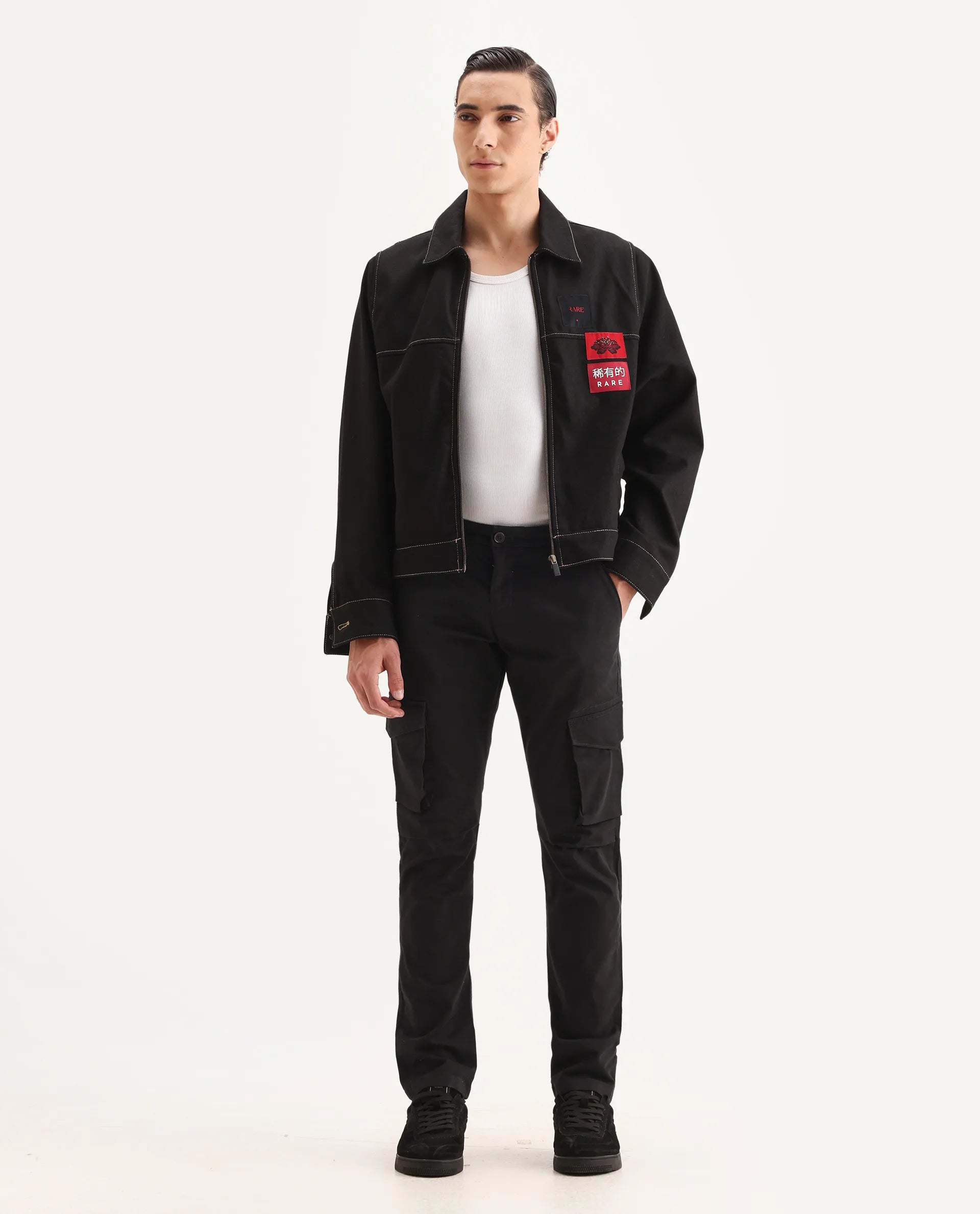 Rare Rabbit Men's Celu Dark Maroon Cotton Plain Slim Fit Trouser