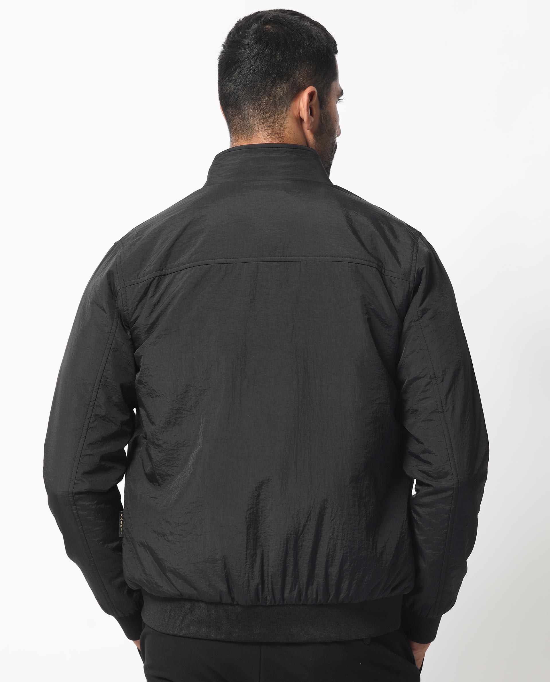 Rare Rabbit Men's Cerno Black High Neck Puffer Jacket