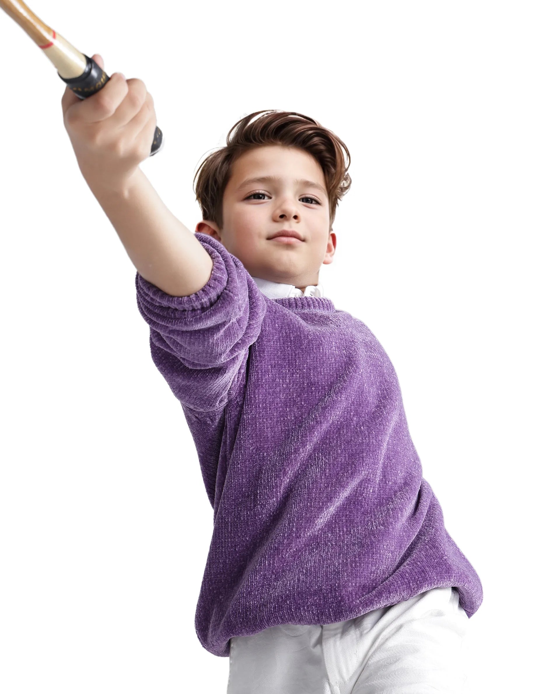 Rare Ones Kids Chenli Purple Full Sleeve Solid Regular Fit Sweater