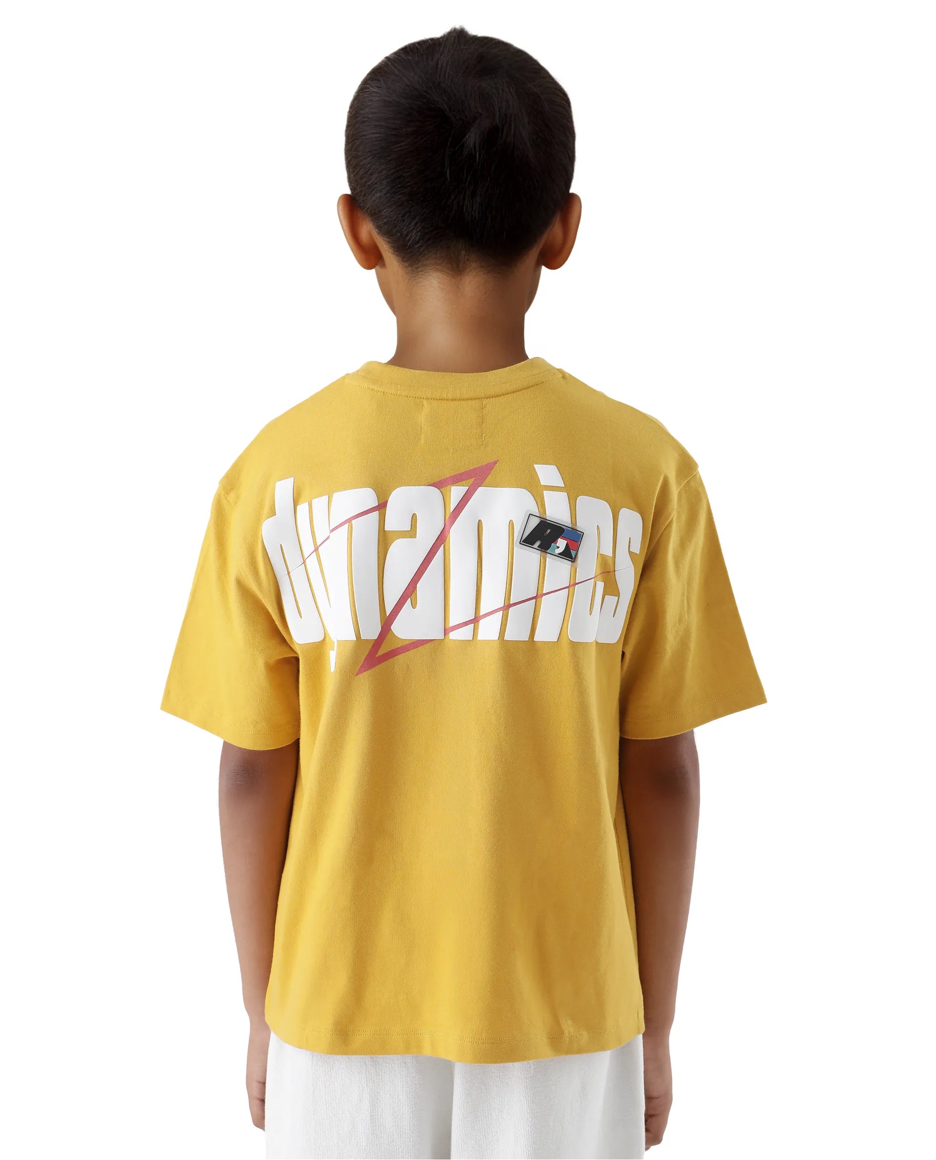 Rare Ones Kids Chile-K Yellow Cotton Graphic Print Slip-On Oversized Fit T-Shirt
