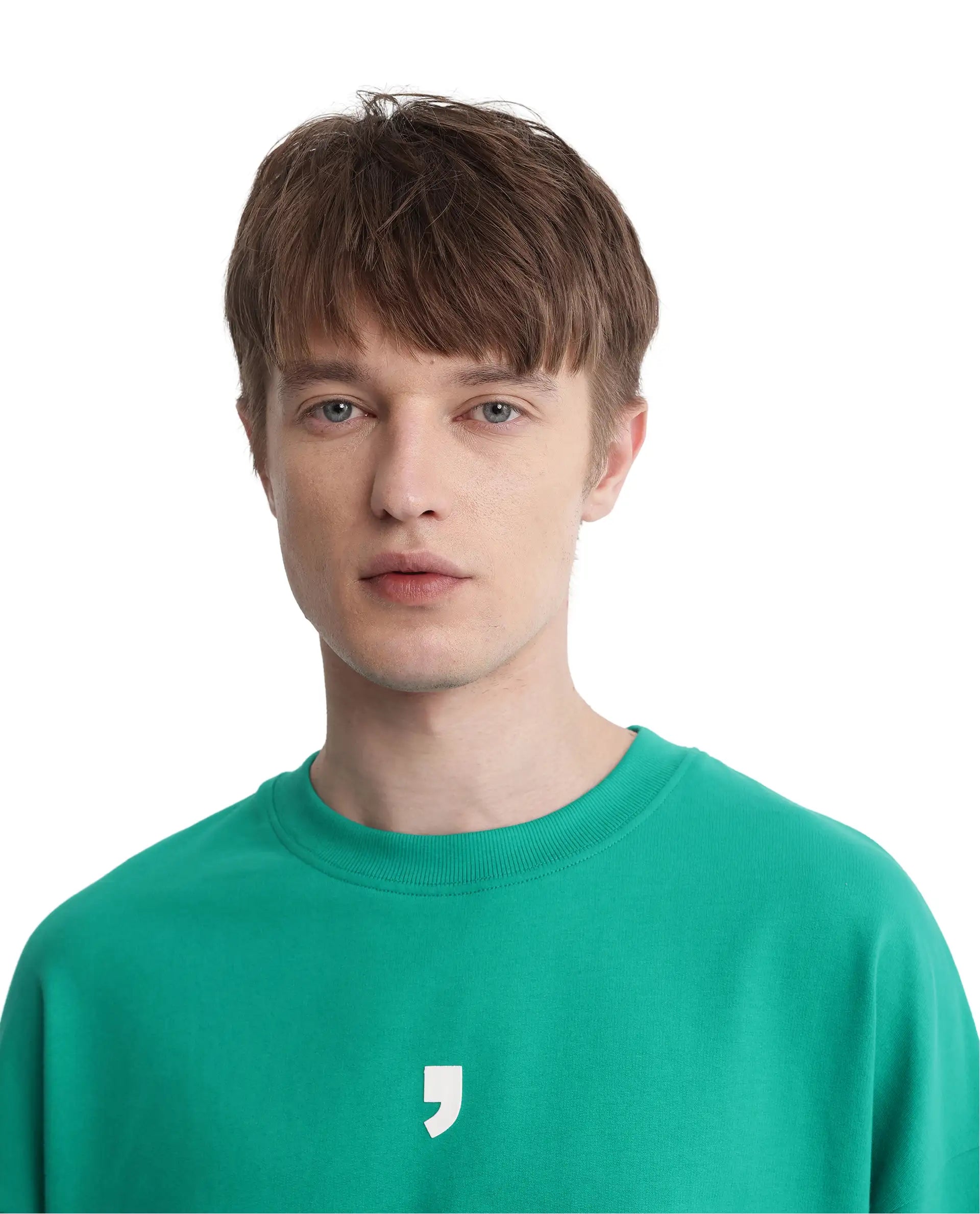 Rare Rabbit Men Chile Green Cotton Fabric Short Sleeve Crew Neck Oversized Fit Typography Backprint T-Shirt