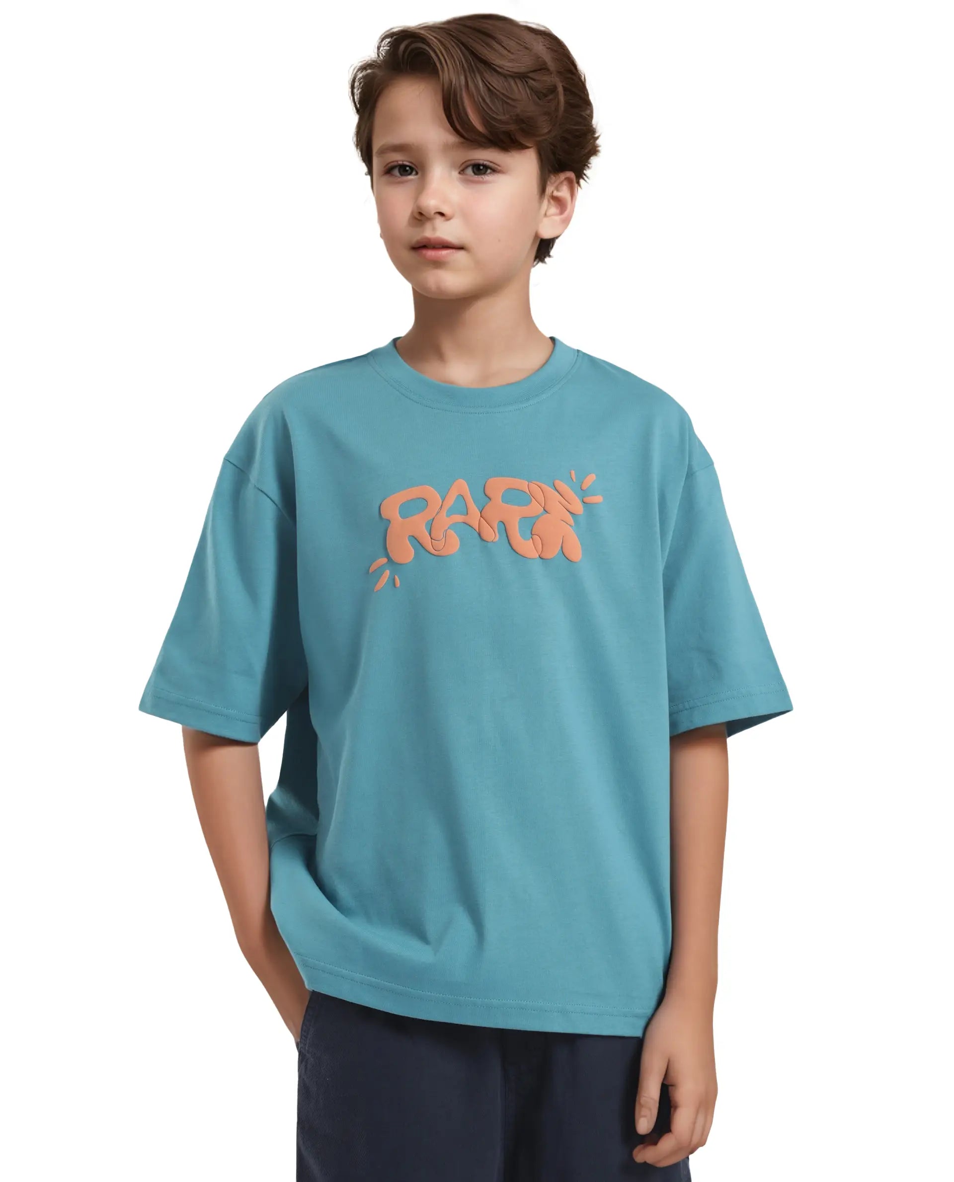 Rare Ones Kids Chris Turq Cotton Half Sleeves Crew Neck Oversized Fit Graphic Print T-Shirt