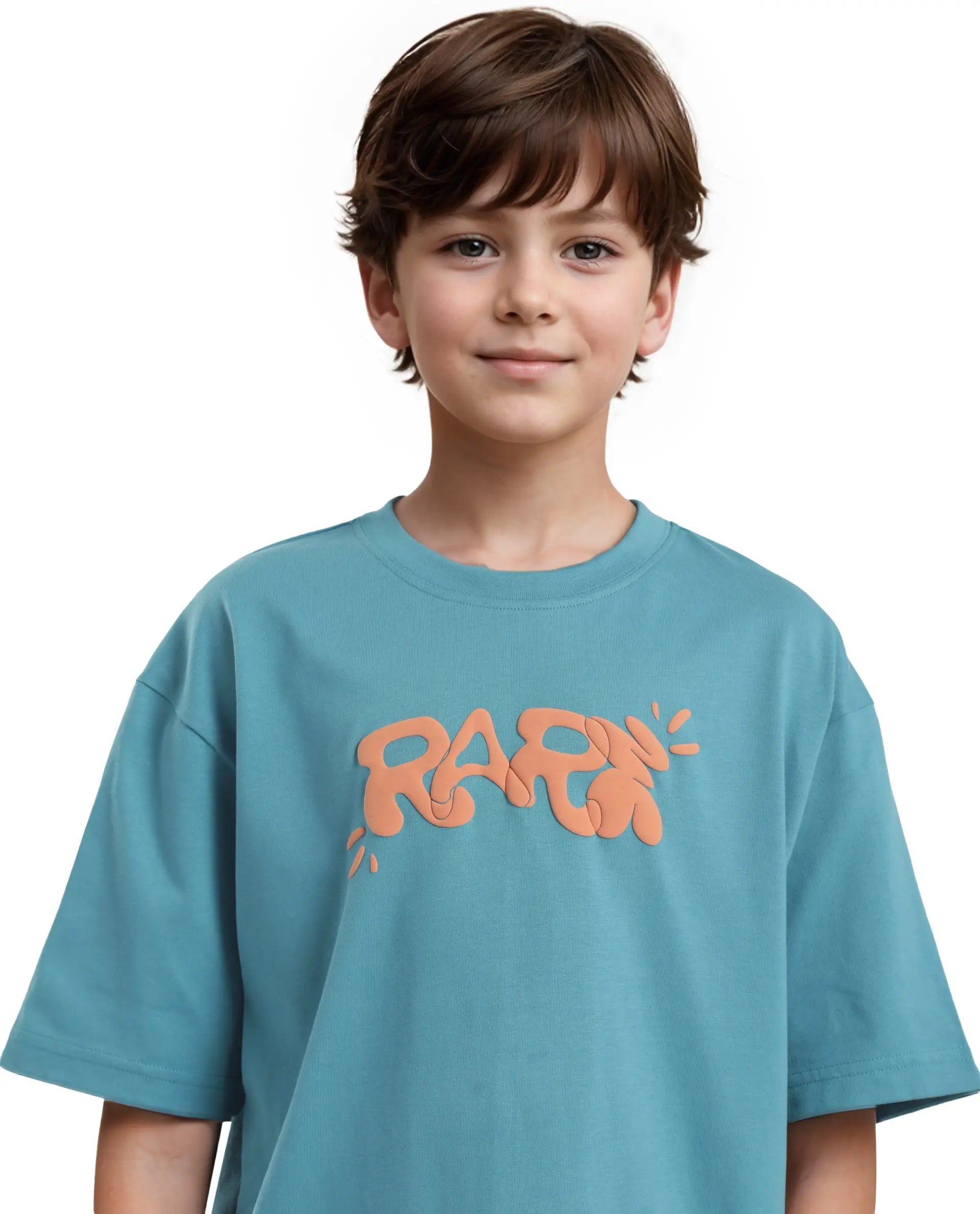 Rare Ones Kids Chris Turq Cotton Half Sleeves Crew Neck Oversized Fit Graphic Print T-Shirt