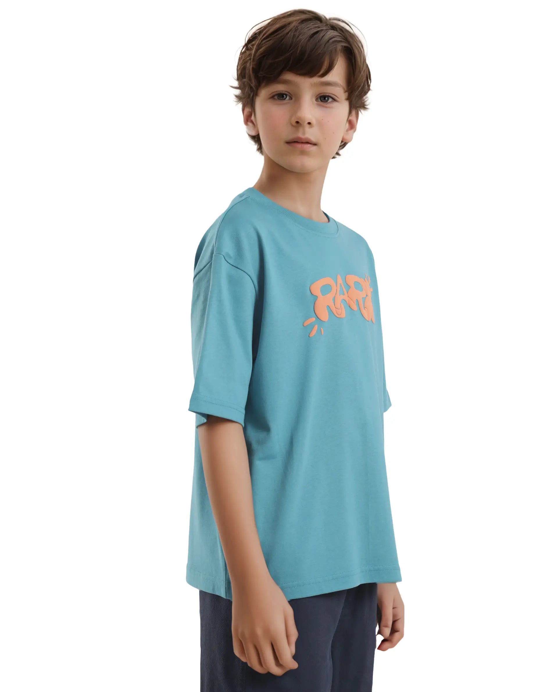 Rare Ones Kids Chris Turq Cotton Half Sleeves Crew Neck Oversized Fit Graphic Print T-Shirt