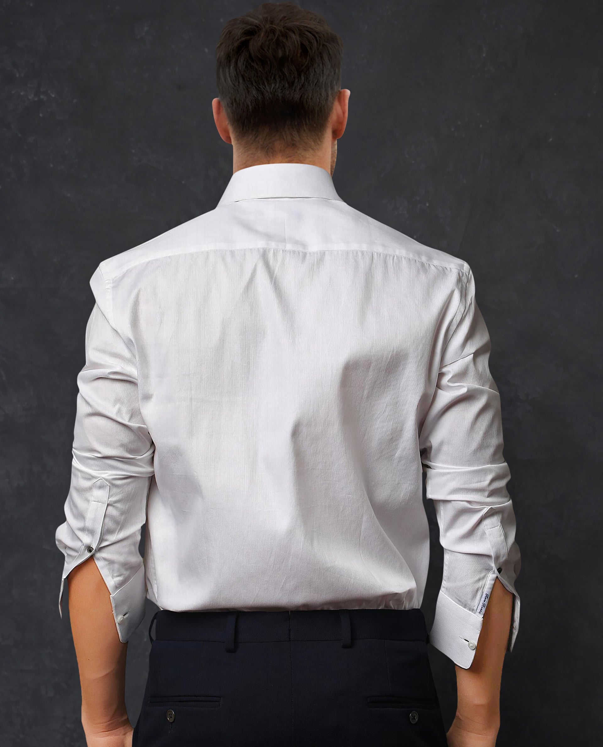 Rare Rabbit Men's Clade White Cotton Fabric Full Sleeves Shirt