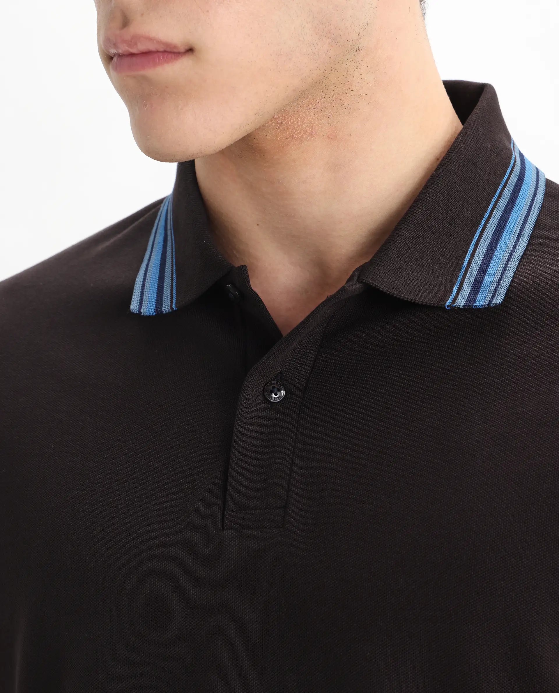 Rare Rabbit Men's Plain Regular Fit Half Sleeve Polo