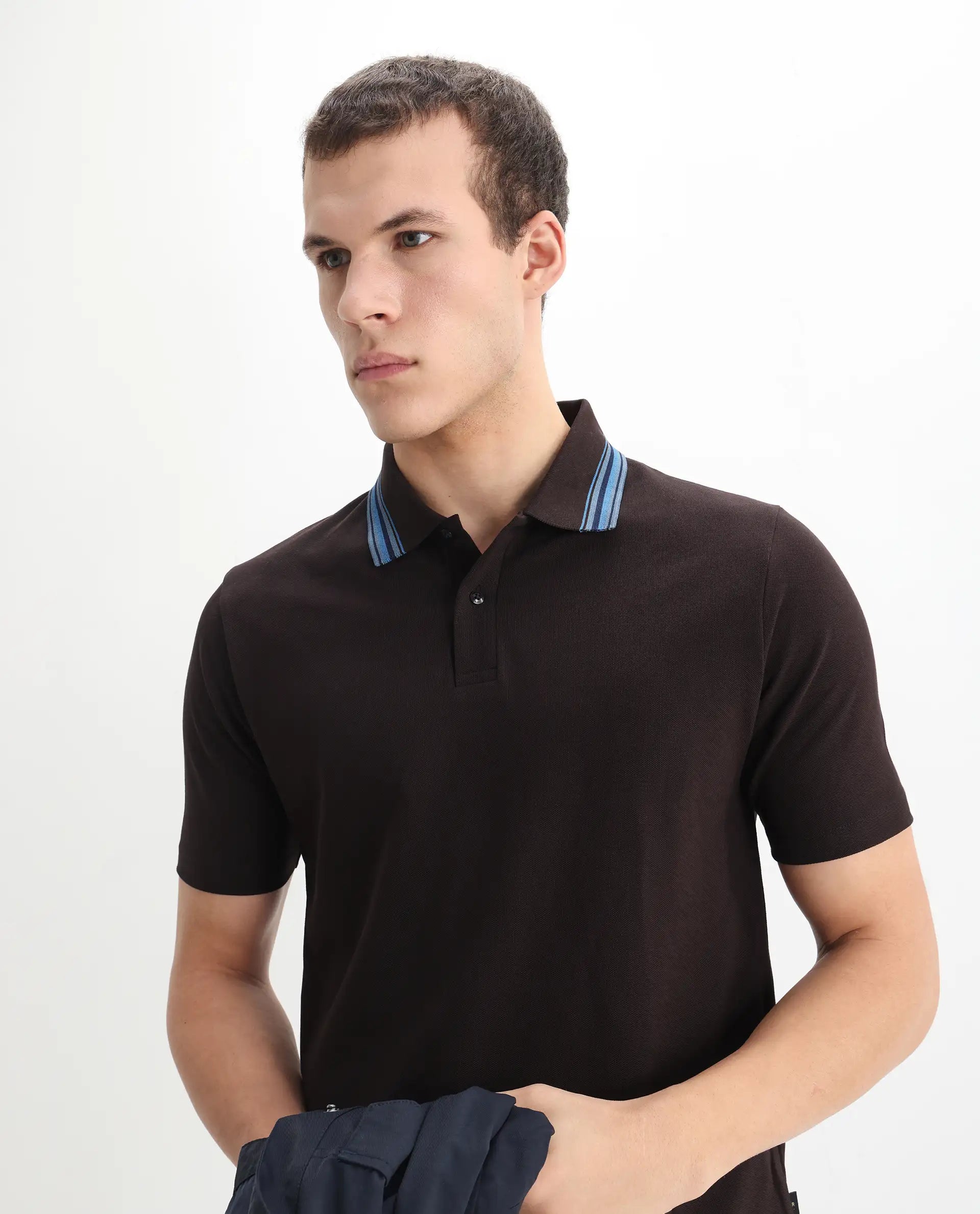 Rare Rabbit Men's Plain Regular Fit Half Sleeve Polo