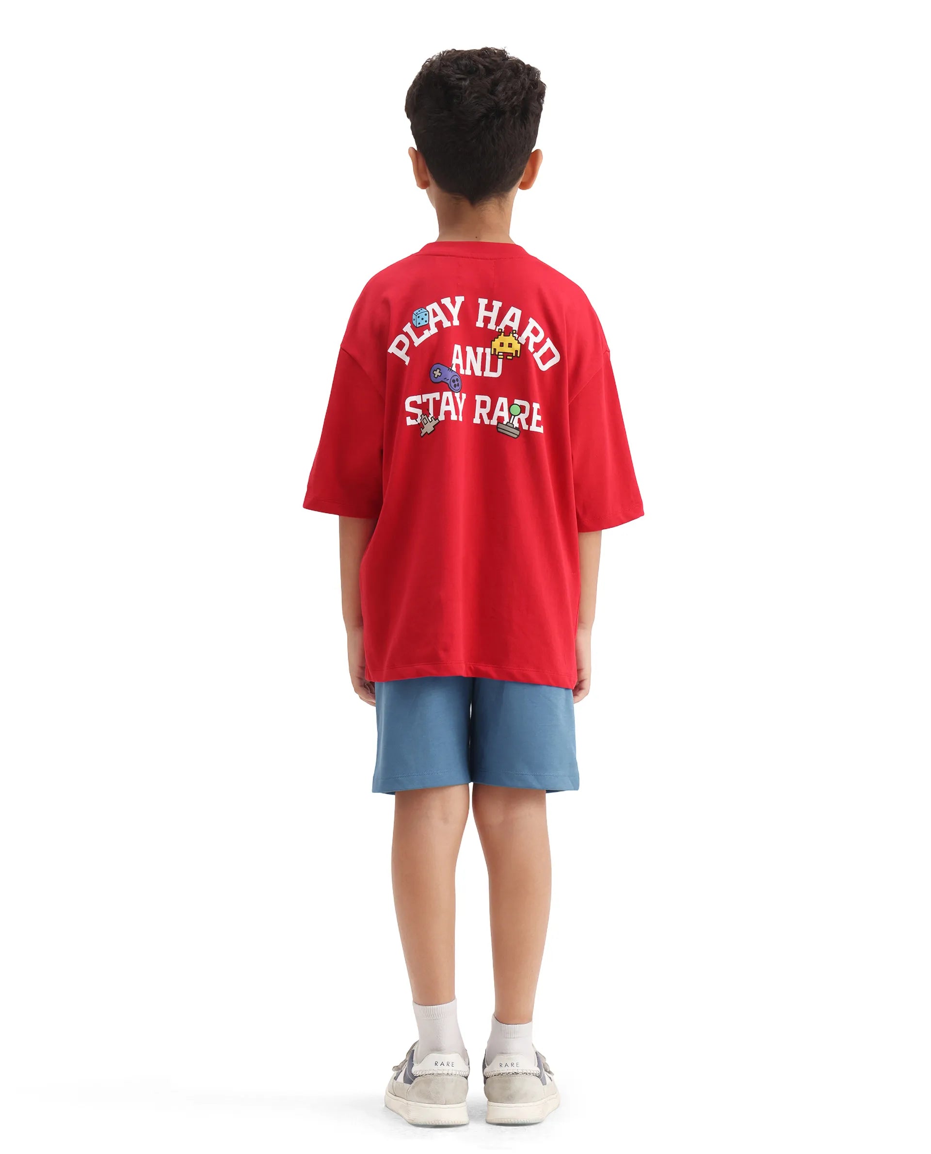 Rare Ones Kids Clas Blue Cotton Solid Button & Zip Closure Regular Fit Shorts