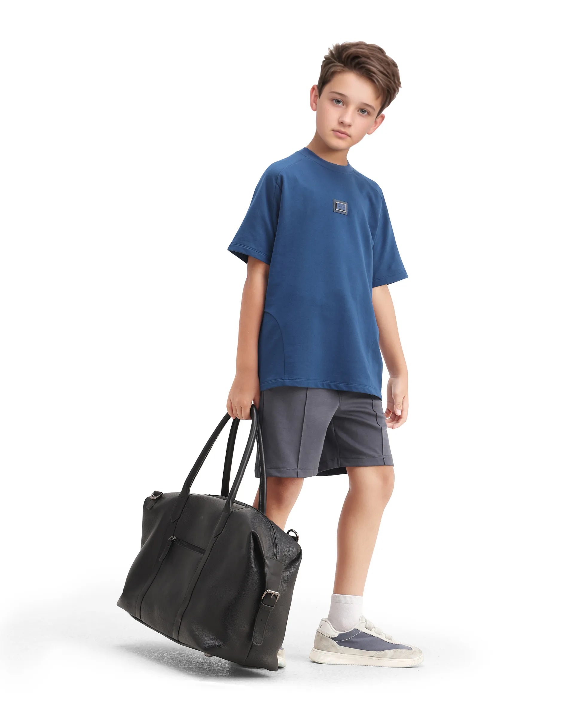 Rare Ones Kids Clas Dusky Grey Cotton Solid Button & Zip Closure Regular Fit Shorts