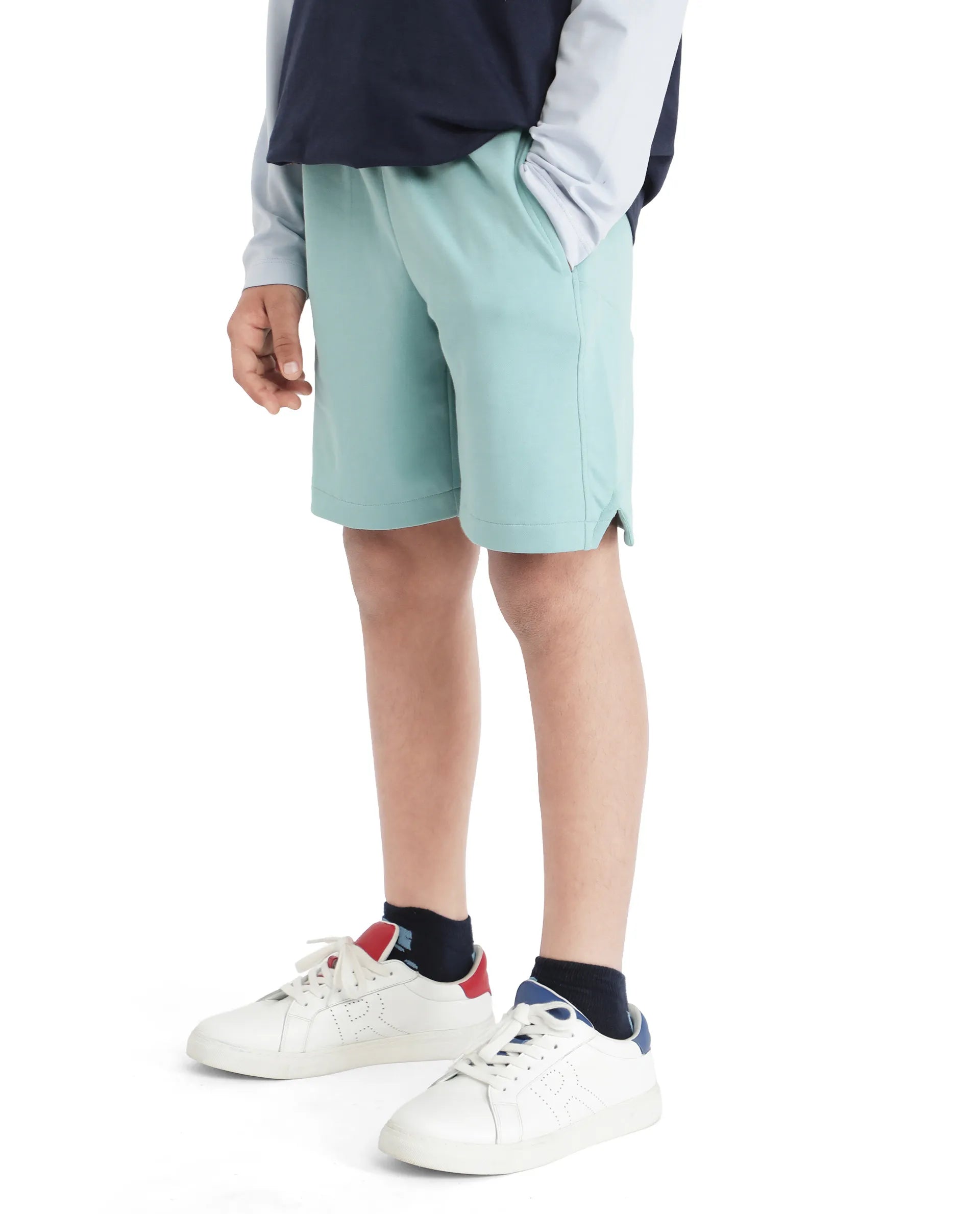 Rare Ones Kids Clon Blue Cotton Drawstring Closure Regular Solid Shorts