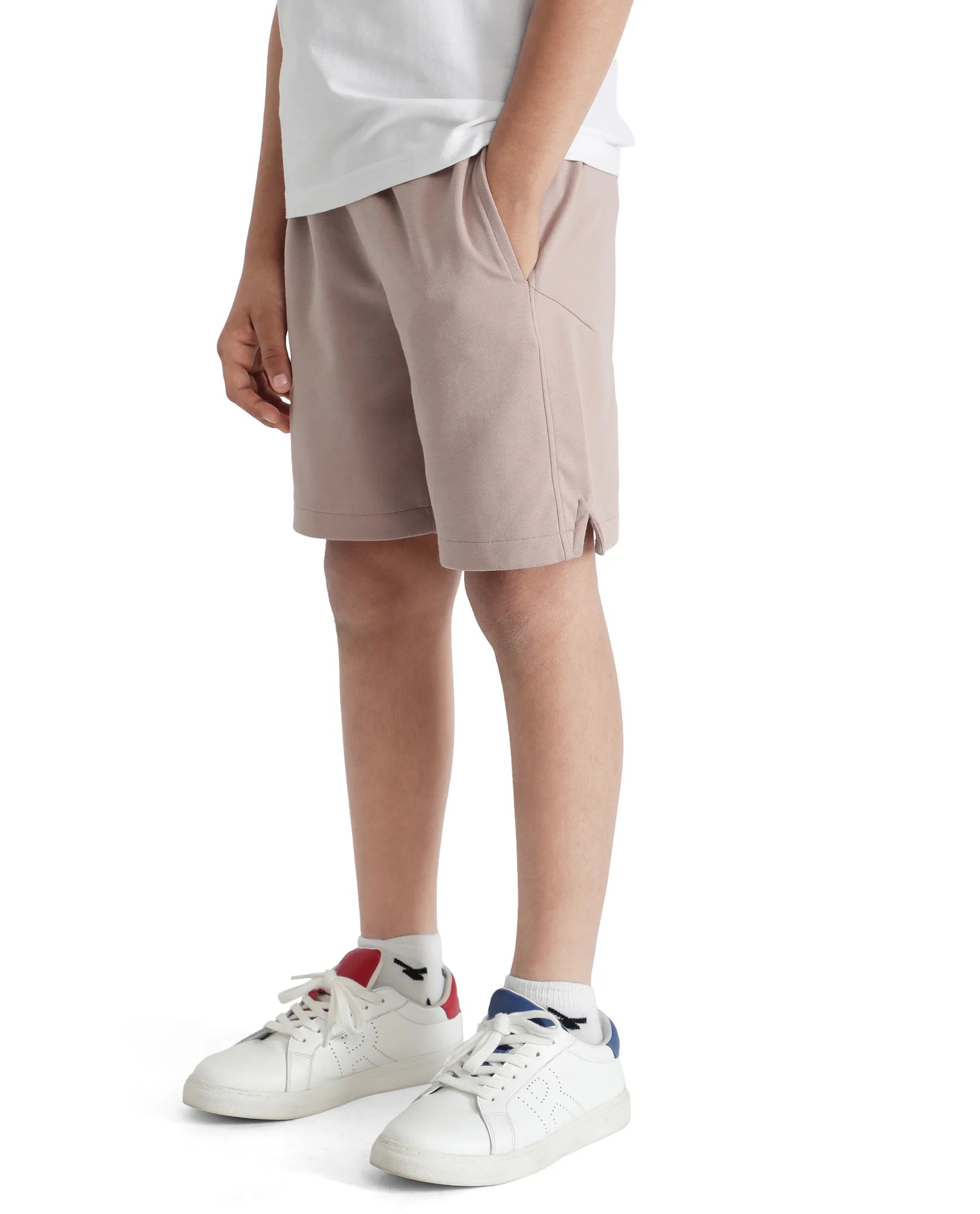 Rare Ones Kids Clon Dusky Peach Cotton Drawstring Closure Regular Solid Shorts