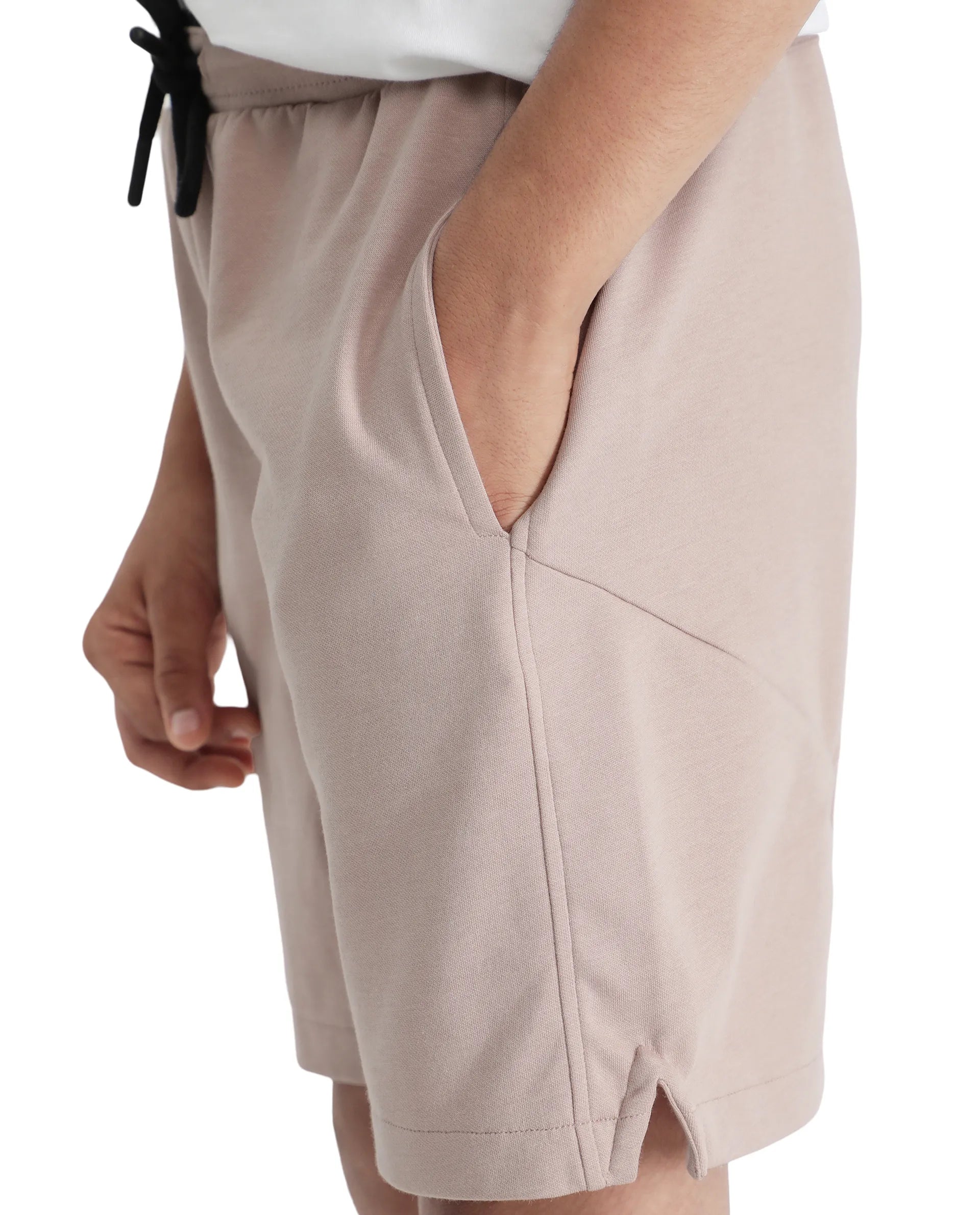 Rare Ones Kids Clon Dusky Peach Cotton Drawstring Closure Regular Solid Shorts