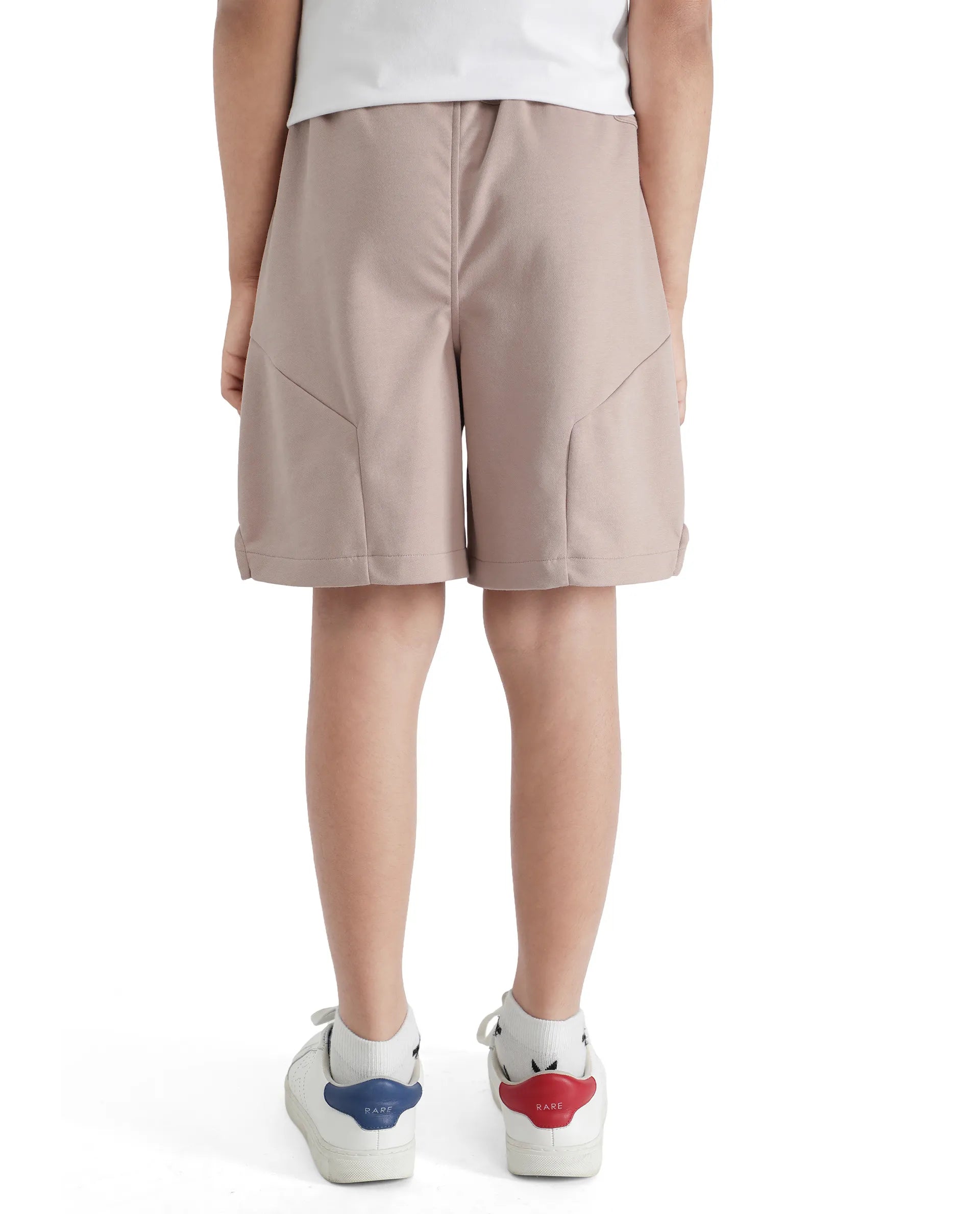 Rare Ones Kids Clon Dusky Peach Cotton Drawstring Closure Regular Solid Shorts