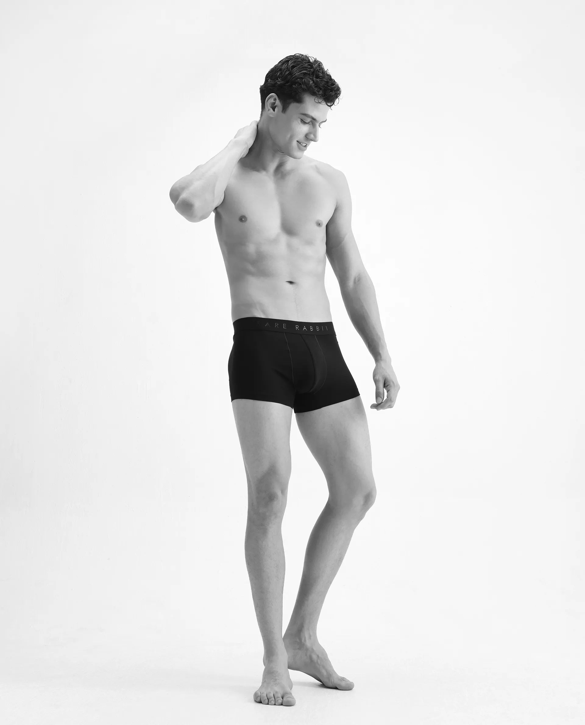 Rare Rabbit Men Close Black Soft Cotton Stretch Trunks