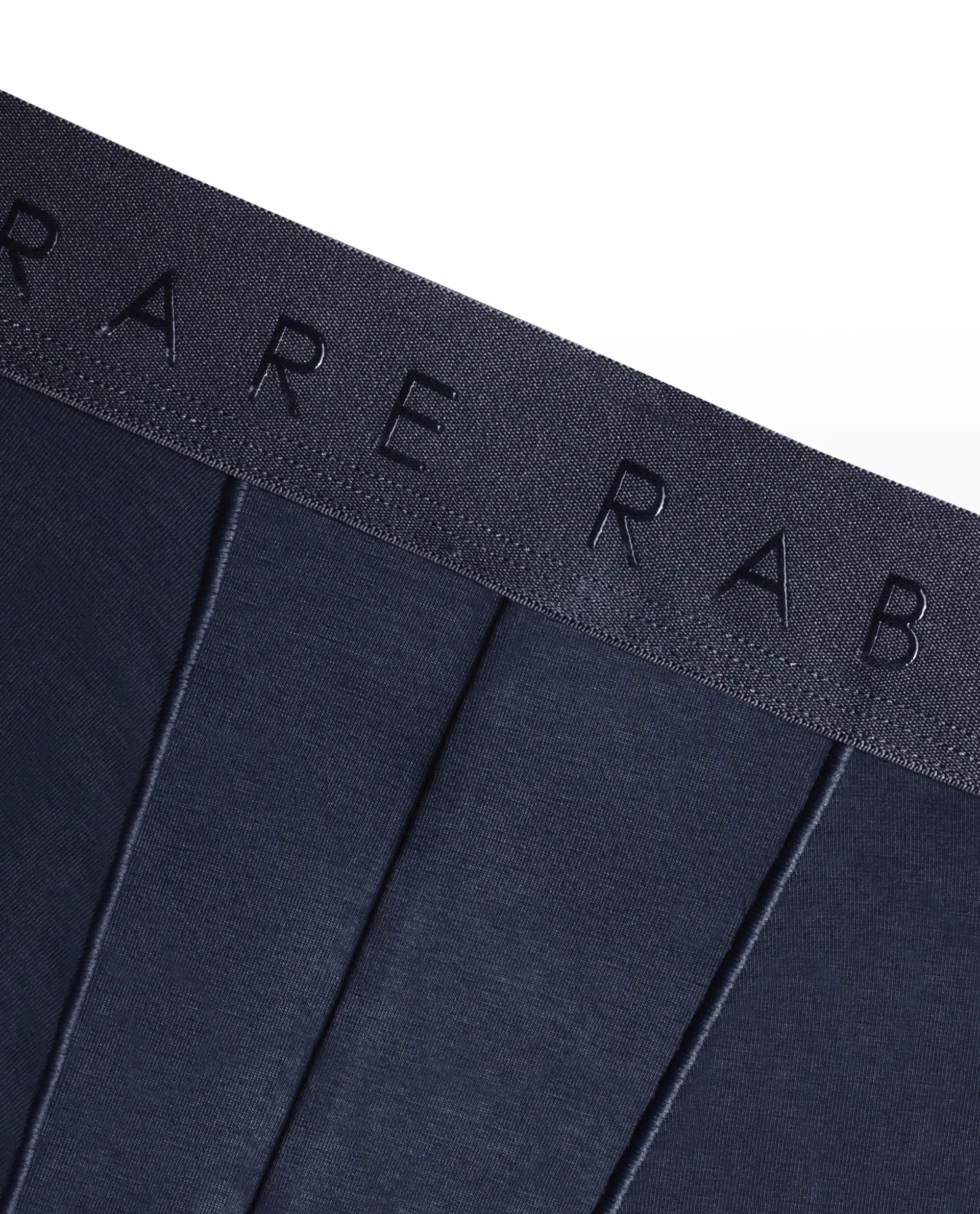 Rare Rabbit Men Close Navy Soft Cotton Stretch Trunks