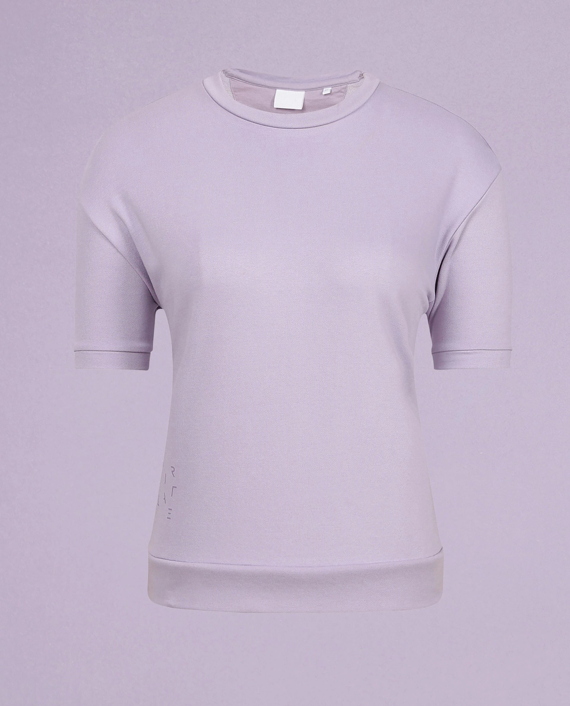 Rareism Women Coco Light Pink Cotton Fabric Half Sleeves Relaxed Fit Solid Round Neck Sweat Tee