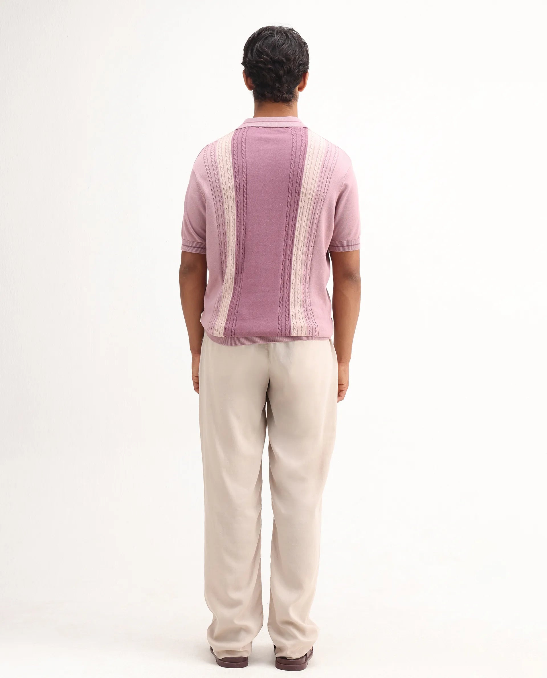 Rare Rabbit Men's Coft-B Beige Linen Blend Plain Loose Fit Trouser