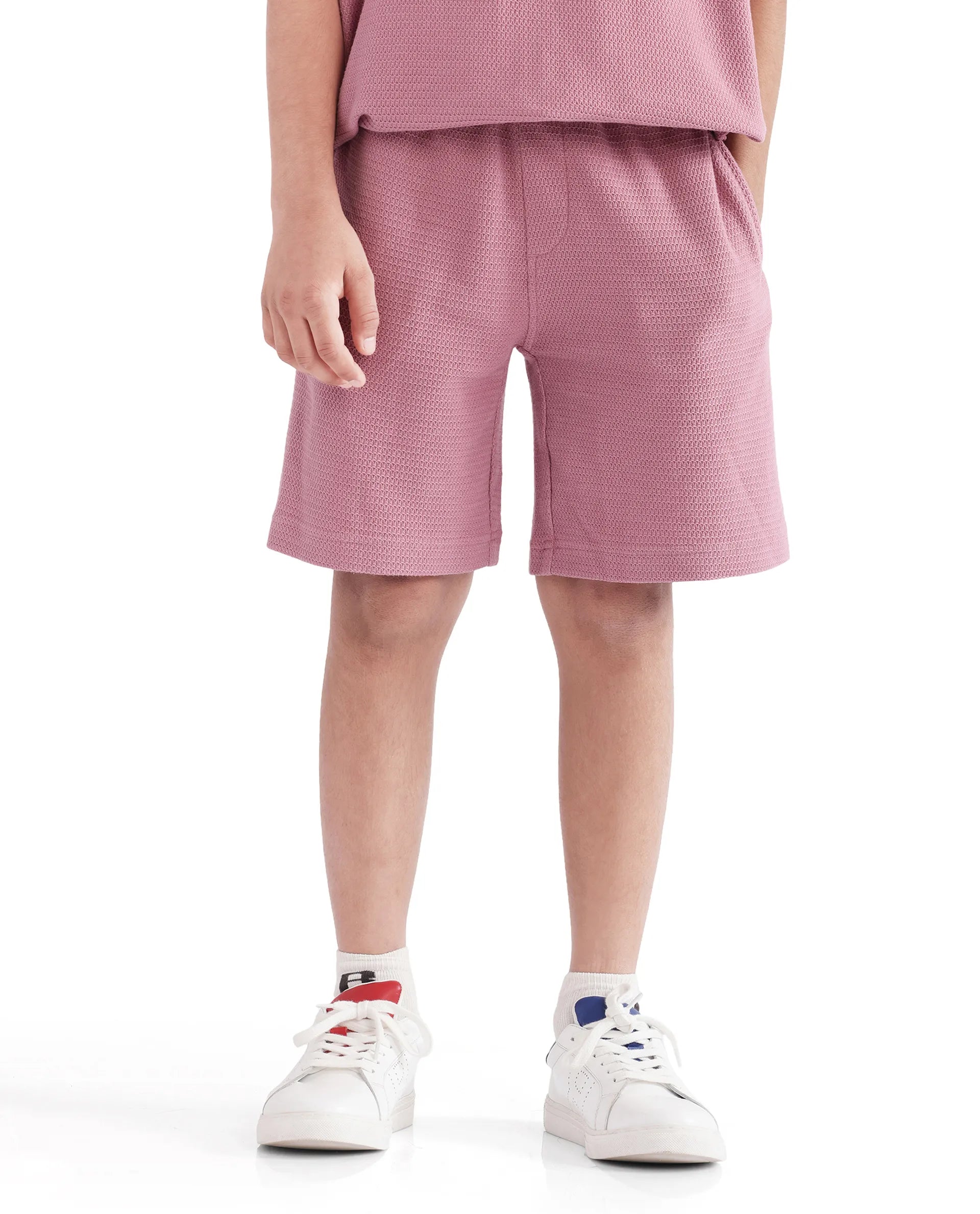 Rare Ones Kids Cole Dusky Pink Cotton Solid Shorts
