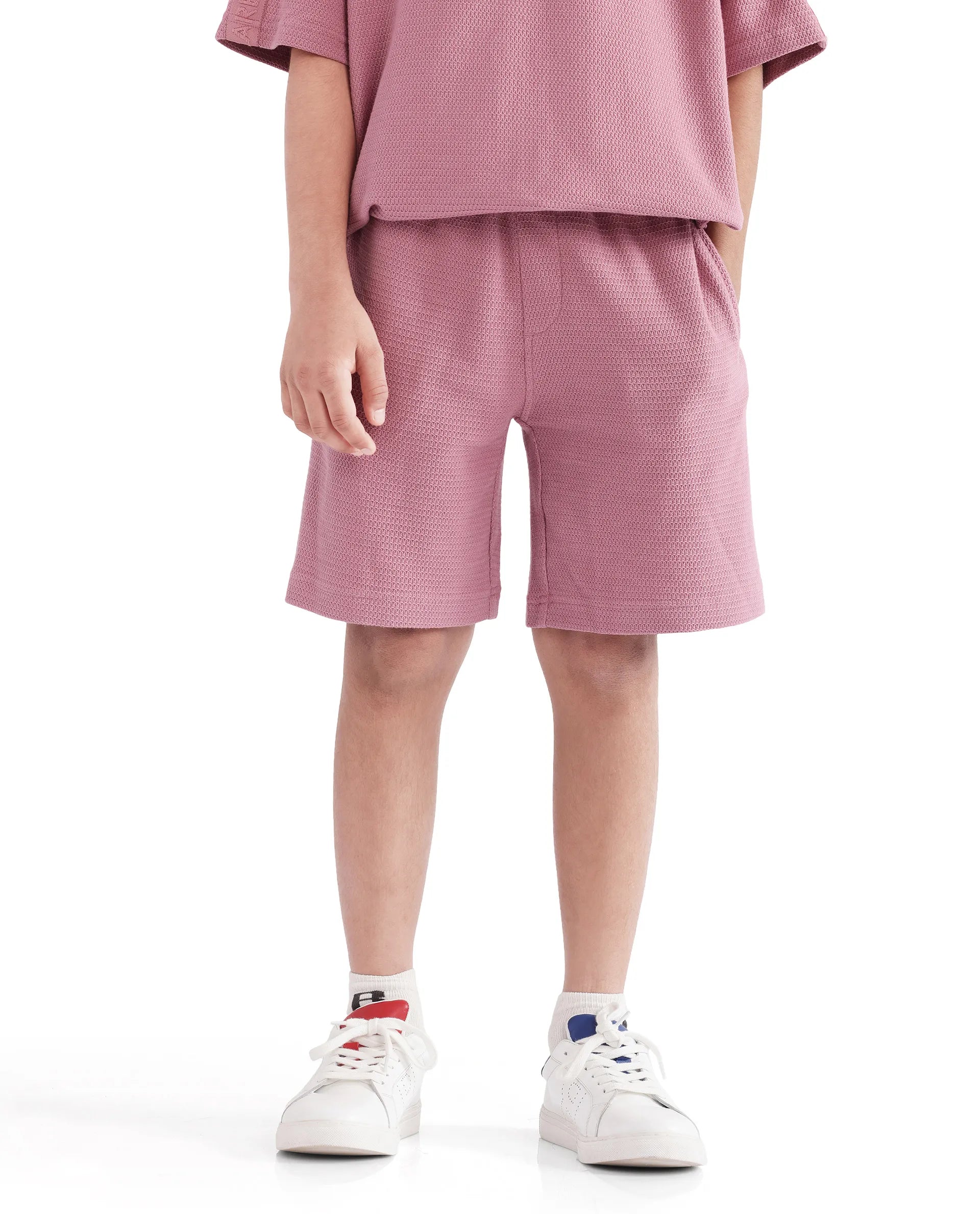 Rare Ones Kids Cole Dusky Pink Cotton Solid Shorts