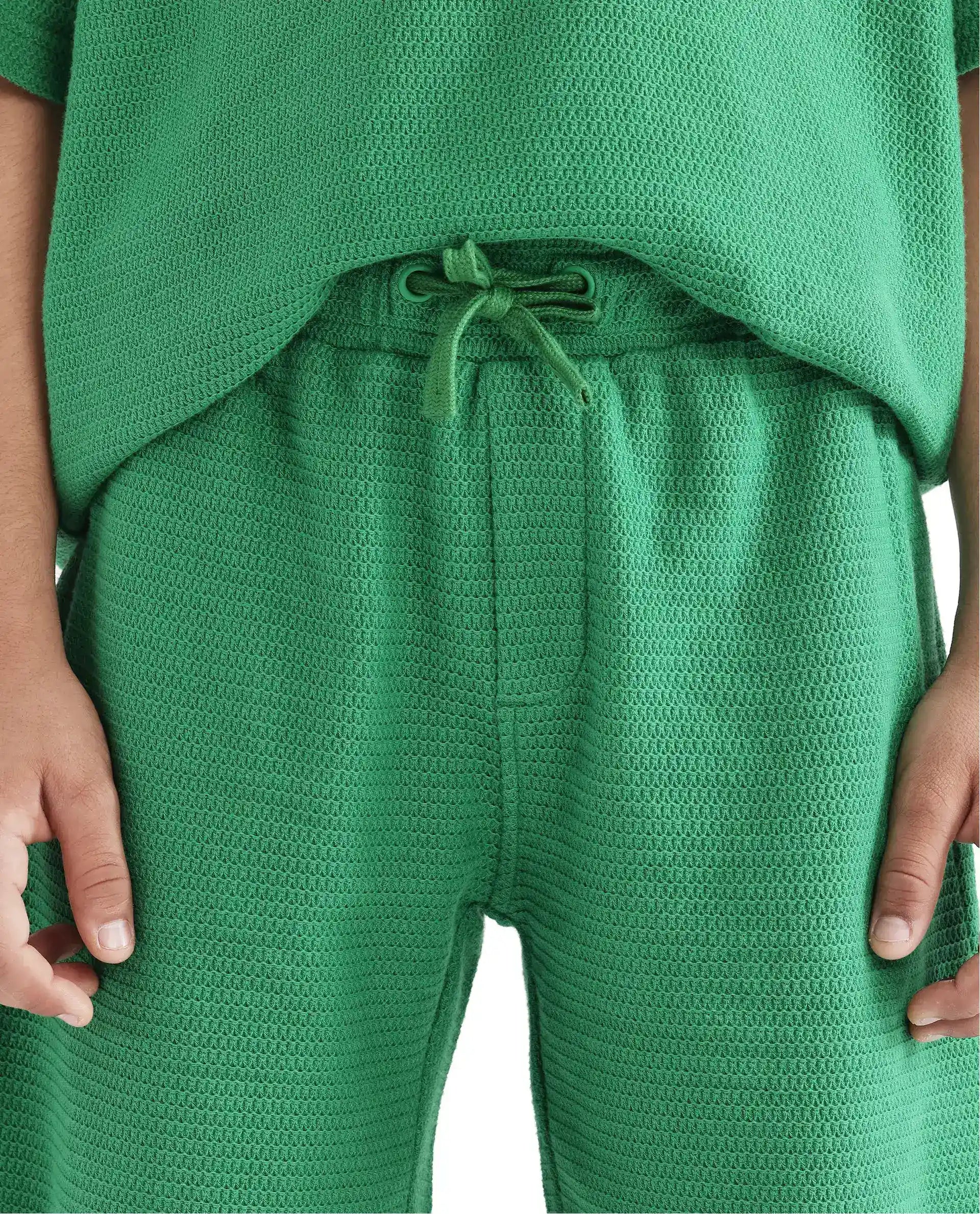 Rare Ones Kids Cole Green Cotton Solid Shorts