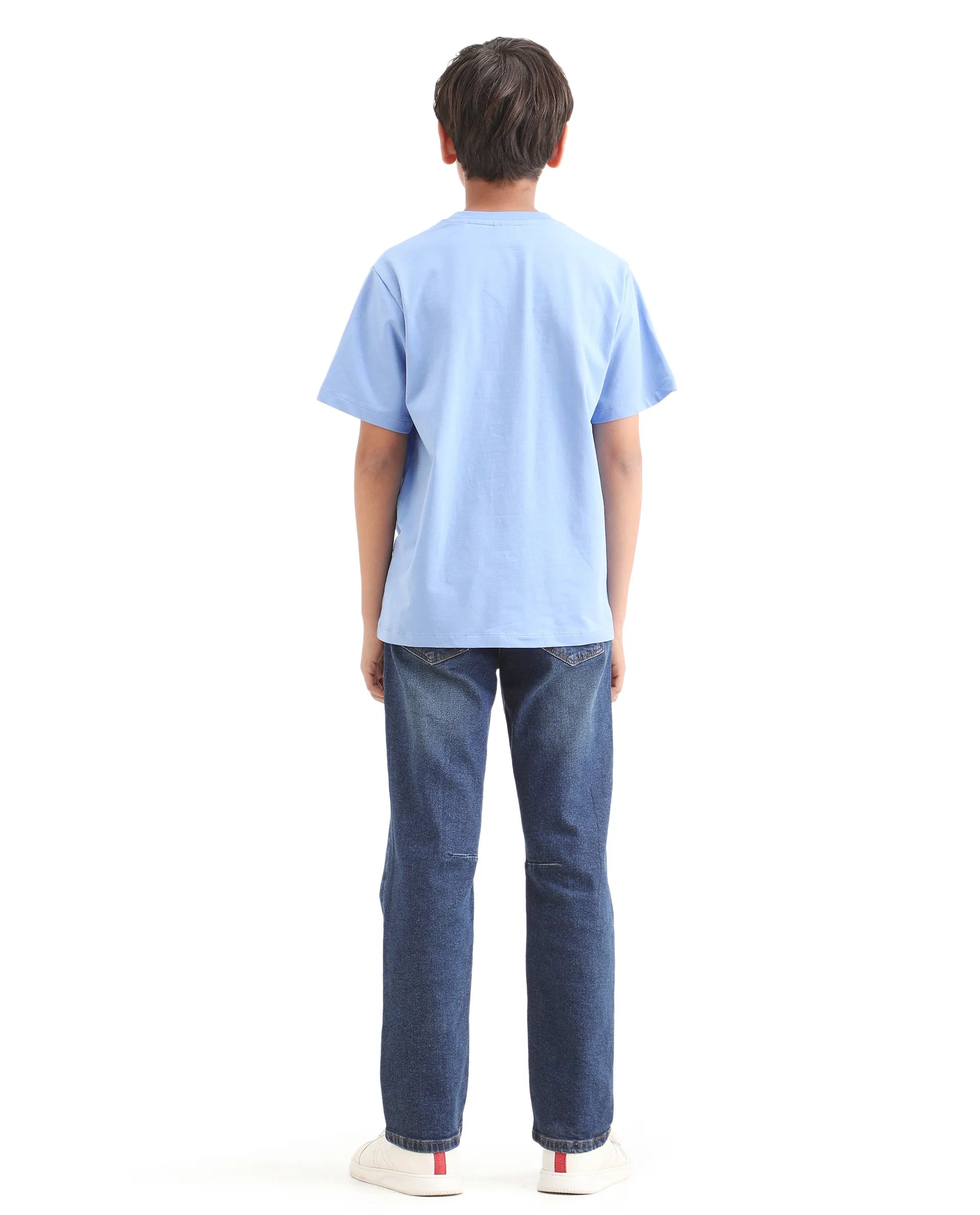 Rare Ones Kids Colt Blue Cotton Blend Button And Zipper Closure Plain Regular Fit Jeans