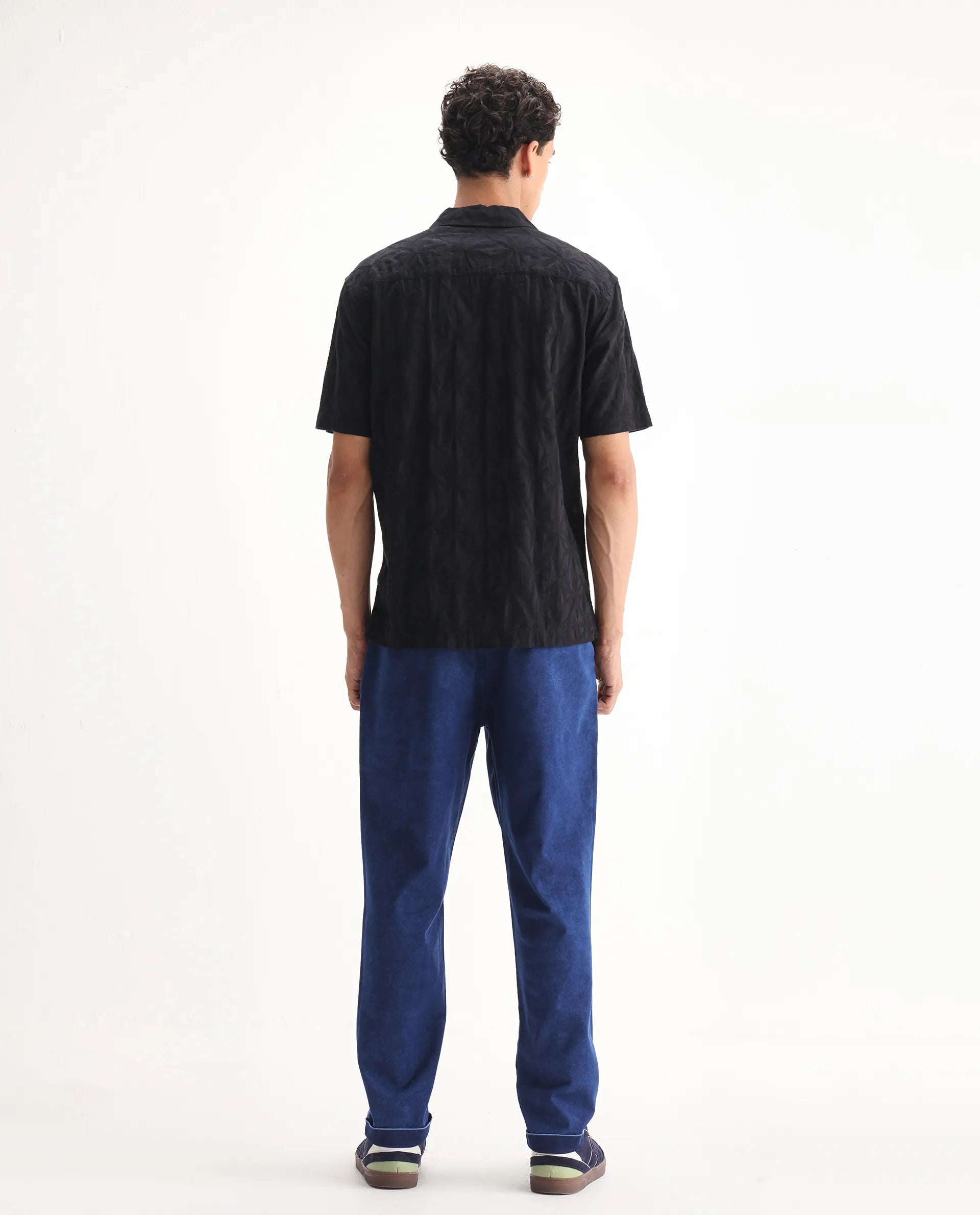 Rare Rabbit Men's Colt Blue Polyester Plain Lenny Straight Fit Jeans