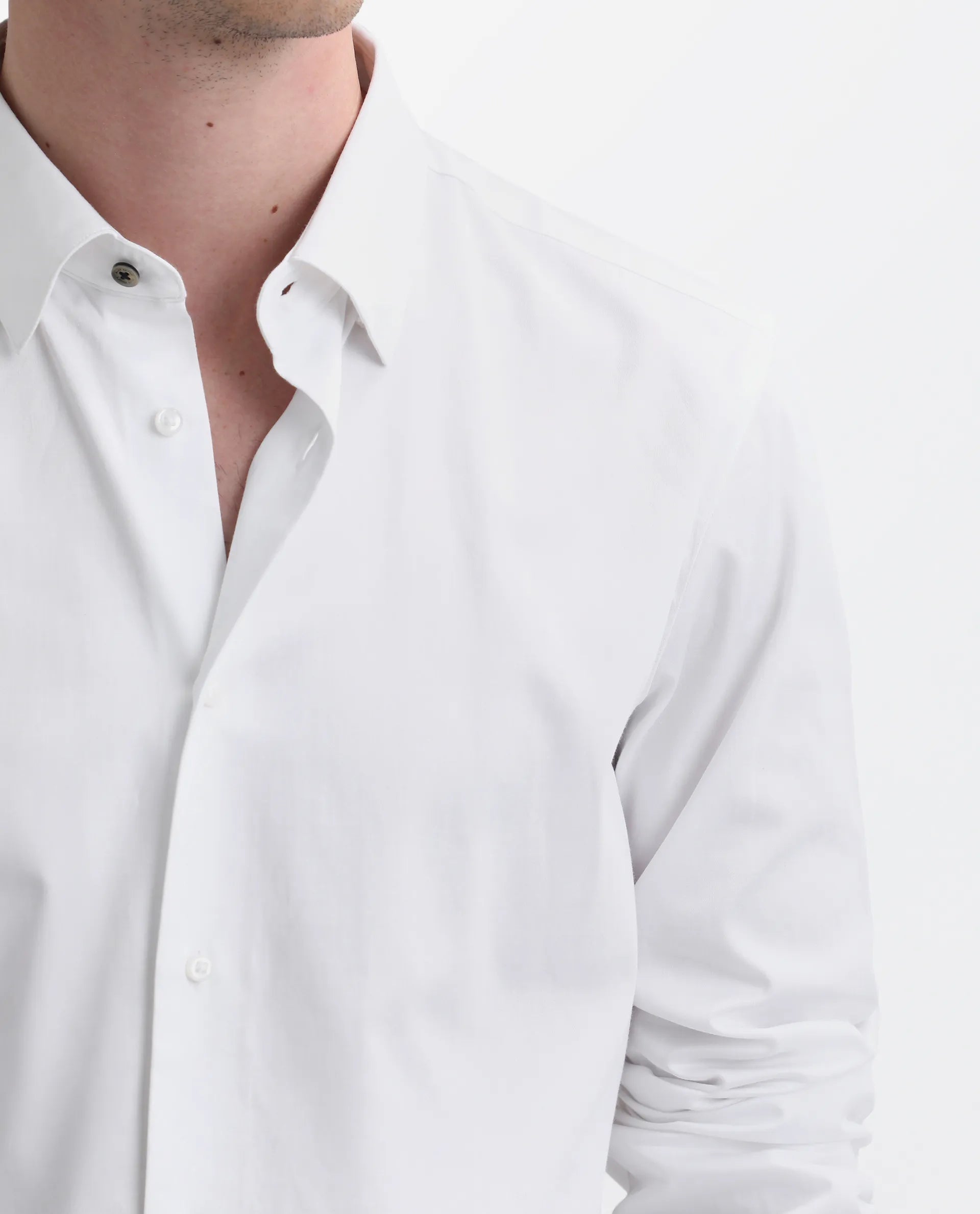 Rare Rabbit Men's Como-26 White Satin Plain Regular Fit Full Sleeve Collared Shirt