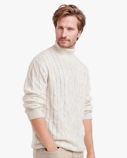 Rare Rabbit Men's Cong-1 White Cotton Textured Regular Fit Full