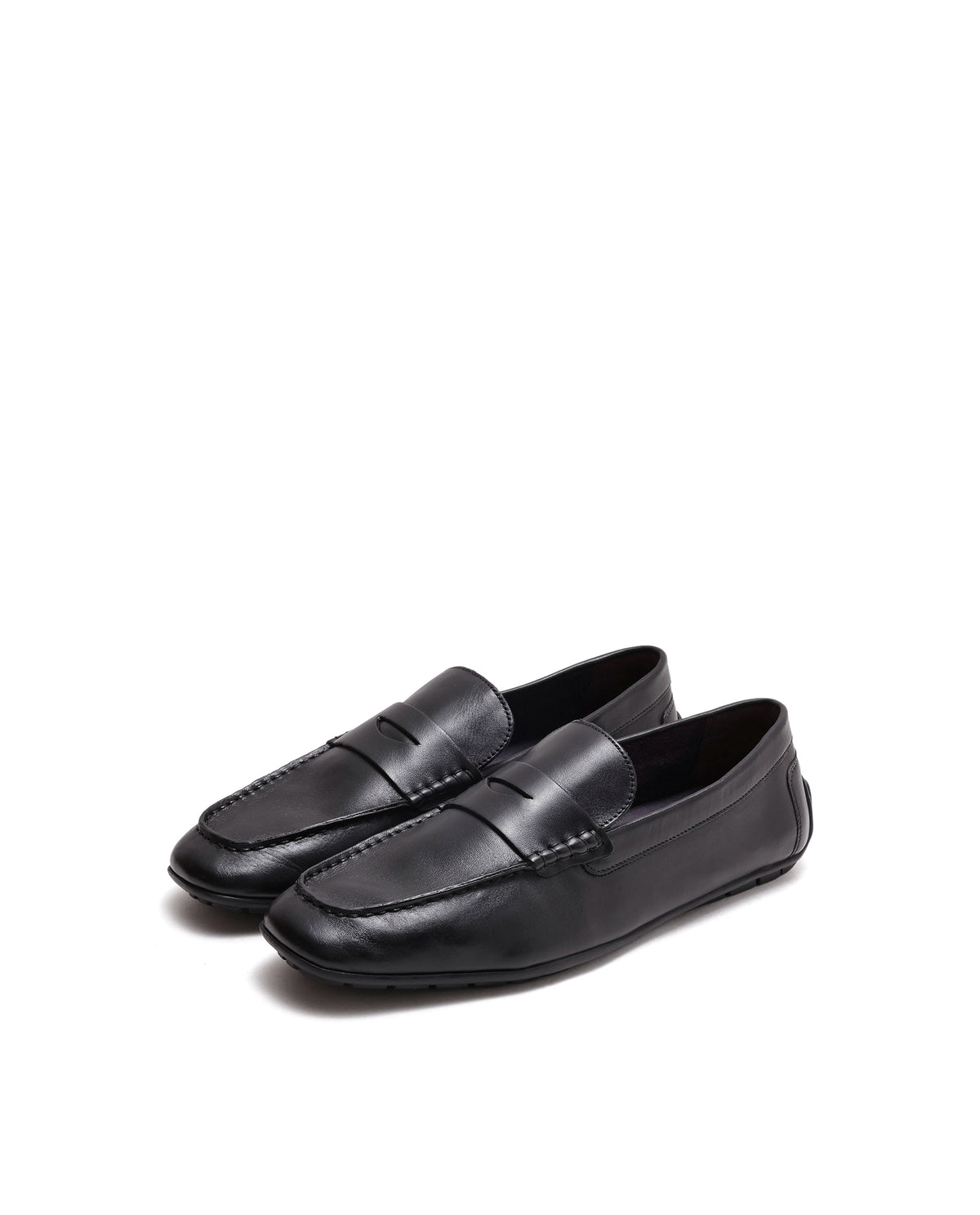 Rarez Men's Connor Primary Black Leather Regular Loafers